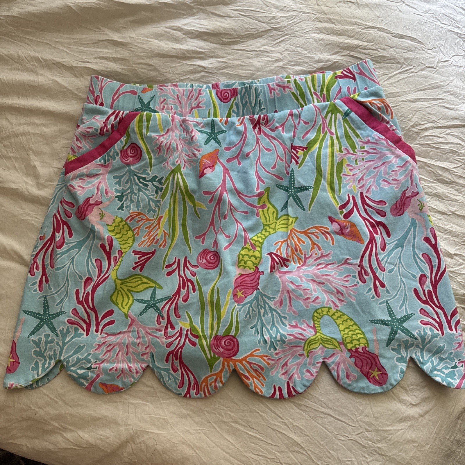 Ana Clare Ocean, Mermaid Themed Light Blue and Pink Skort. XL. Excellent.