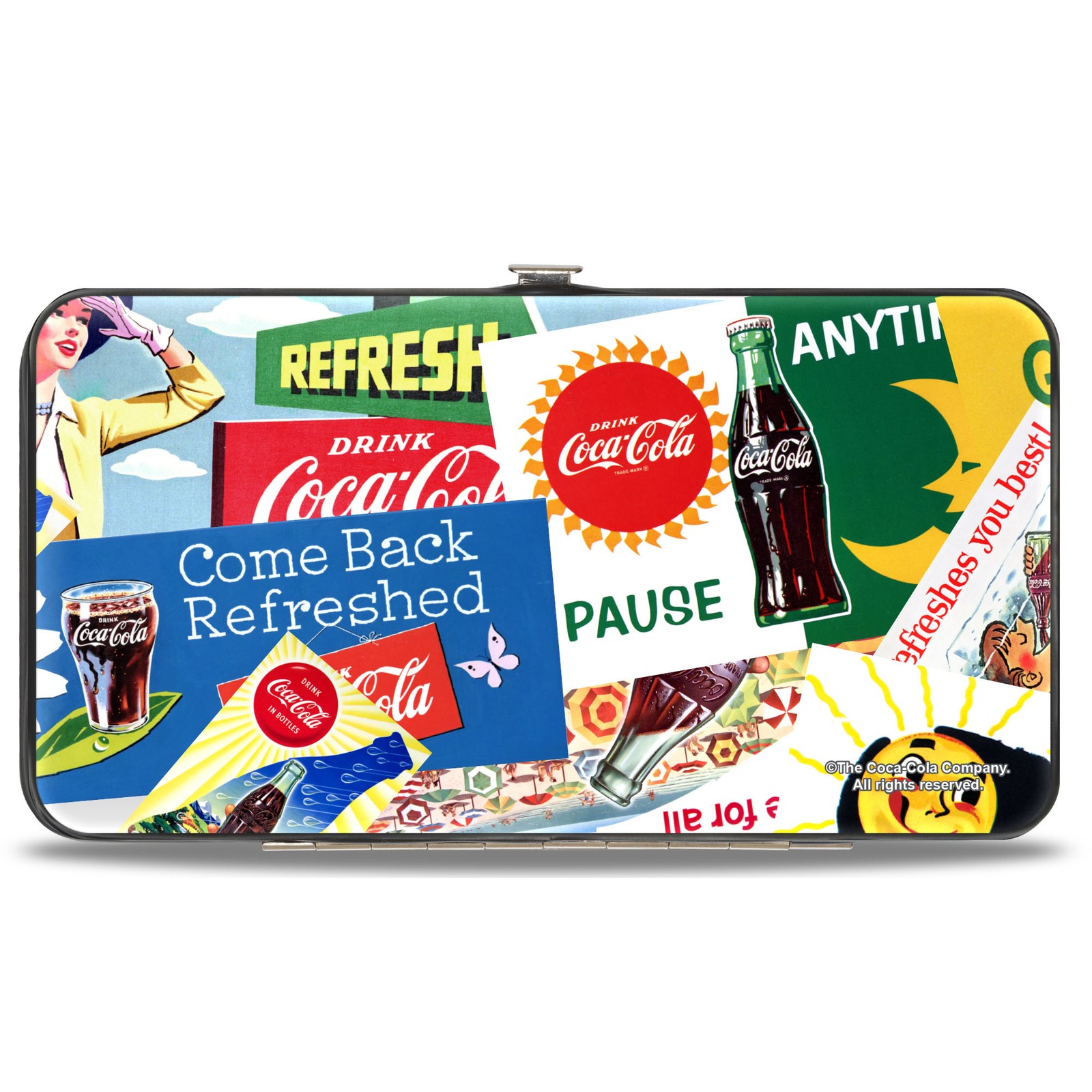 Hinged Wallet Vintage Coca-Cola COME BACK REFRESHED Ads and Icons Collage