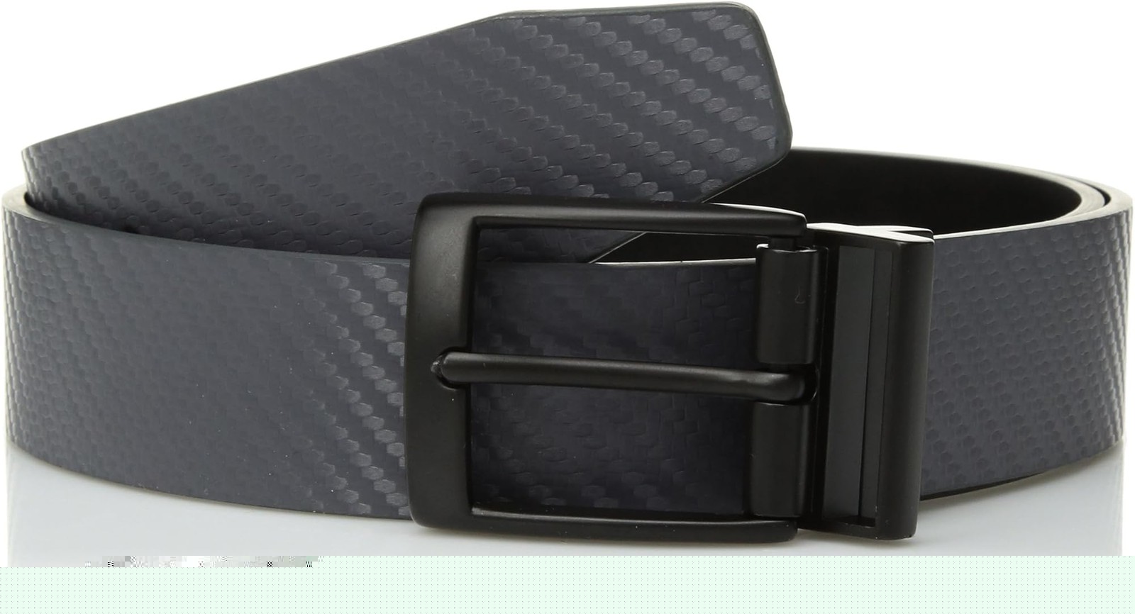 Nike Men’s Standard Carbon Fiber-Texture Reversible Belt, Dark Grey/Black, 34 –