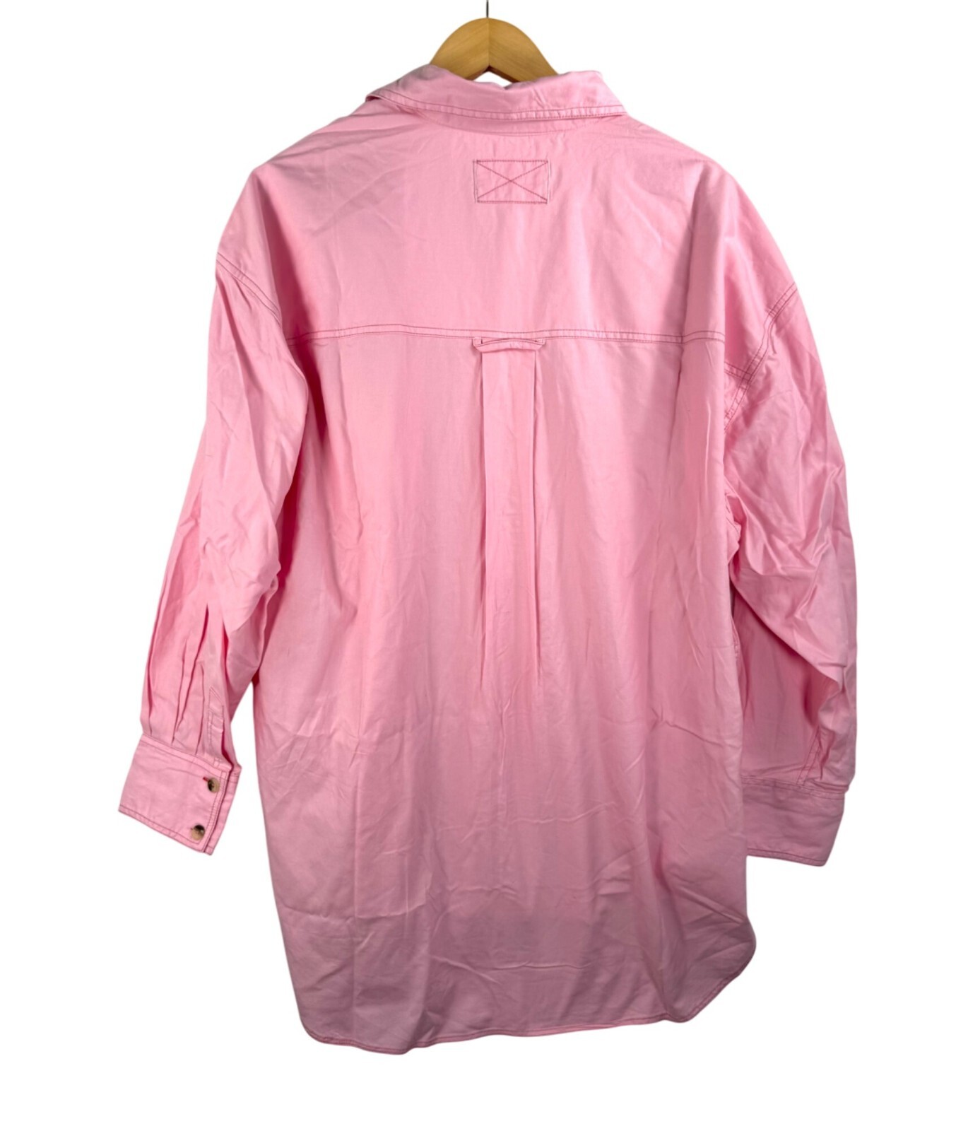 We The Free Freddie Shirt Button Down Fairy Tale Pink oversized 90s sz S