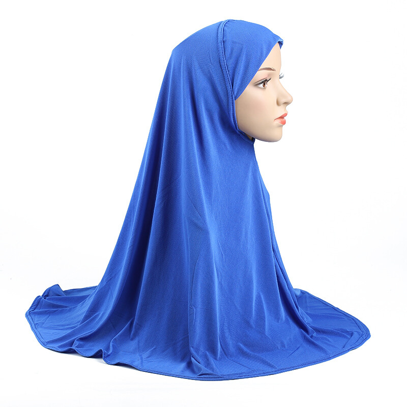 One Piece Full Coverage Long Head Scarf Wrap Solid Color Women Shawl