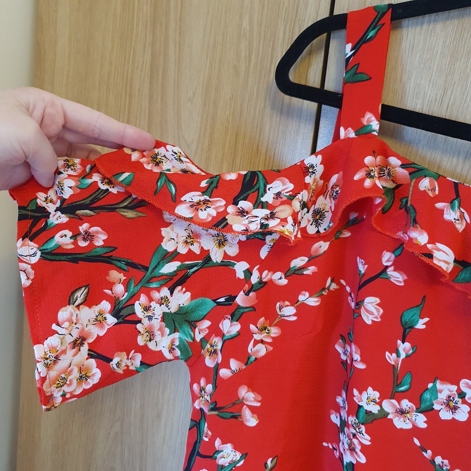 QUIZ Floral Blouse Summer Bohi Romantic Feminine Size 16 Red