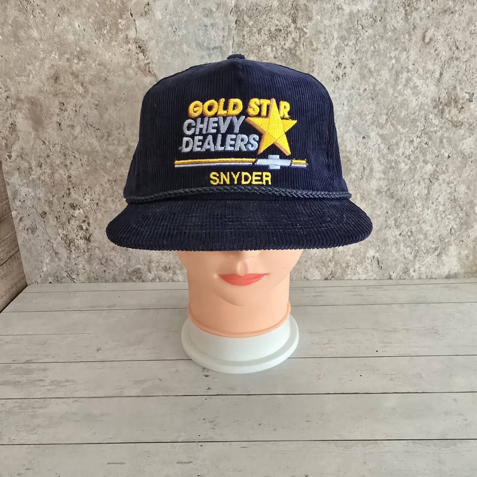 Calhead Gold Star Chevy Dealers Snyder Corduroy Navy Adjustable Hat Chevrolet
