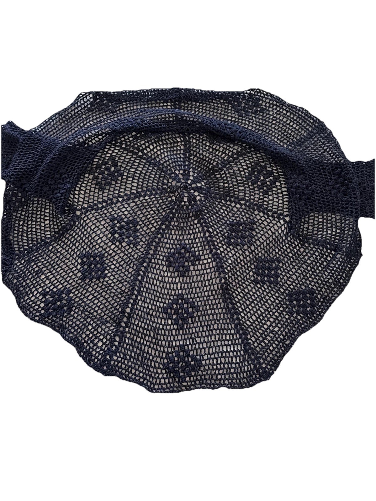 Crochet Open Front Cardigan Handmade Knit Granny Cottagecore Cabincore Blue