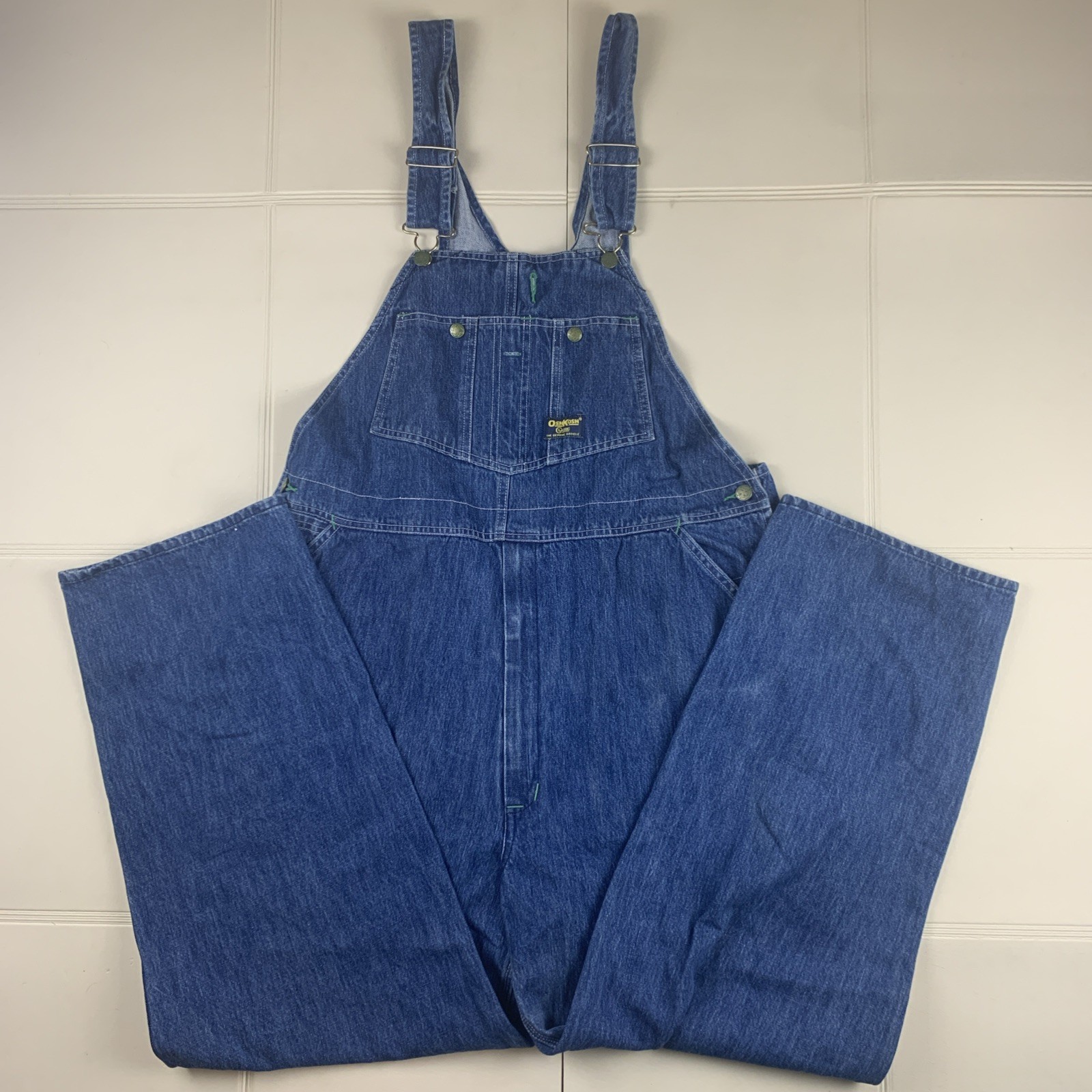 Oshkosh B’Gosh Mens Denim Bib Overalls Size 40X30 Blue Jean Farmer Workwear