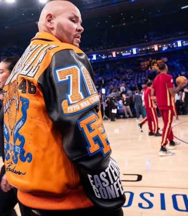 Knicks Leather Jacket Blue Orange Black Vintage Varsity Bomber Streetwear Style