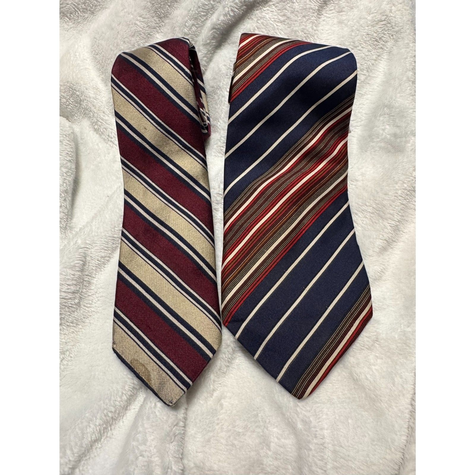 Lot of 2: Vintage British Importers Victoria 100% Silk Wide Necktie