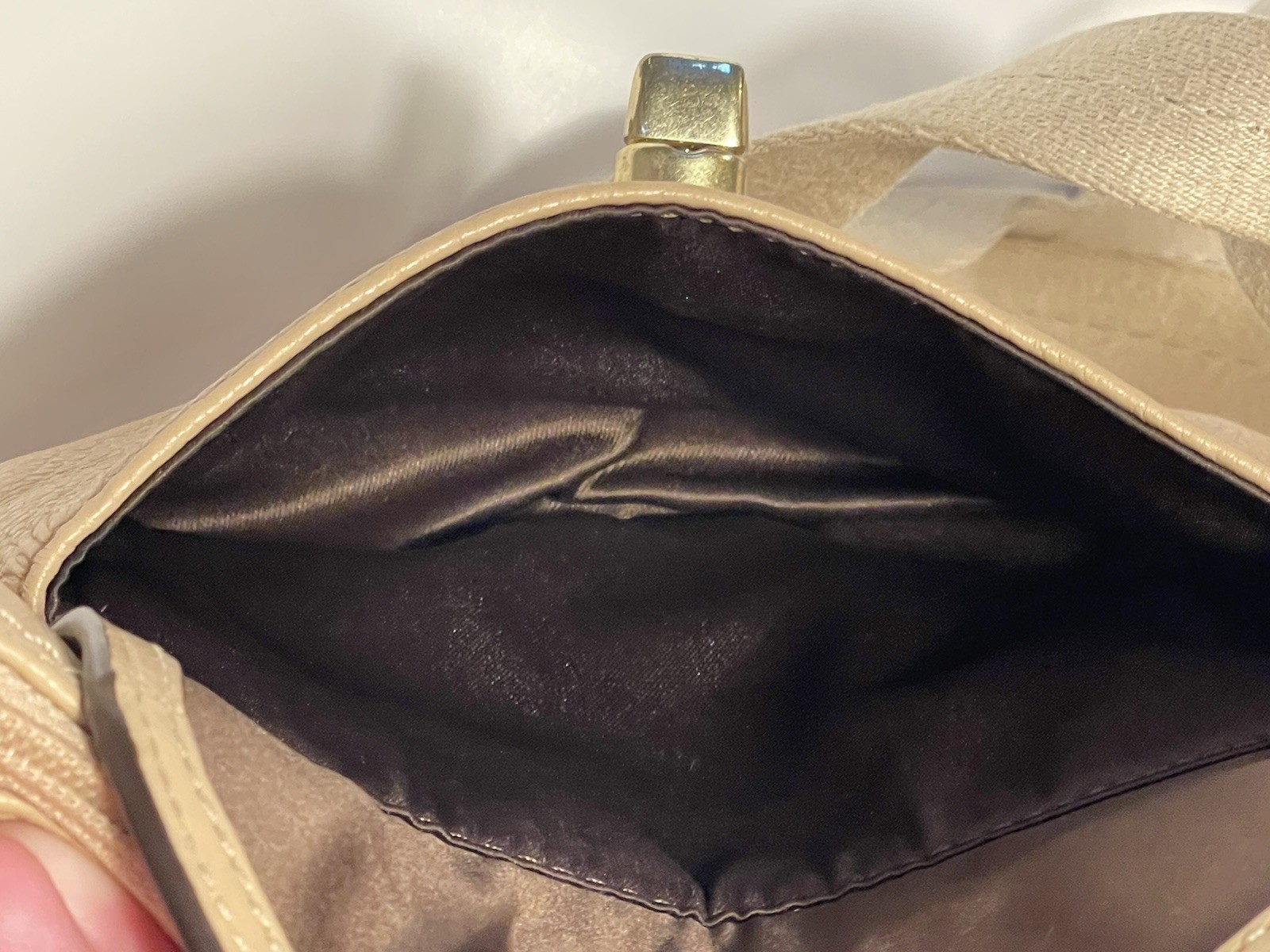 Coach Park Nude Leather Swingpack Crossbody Zip & Turn lock Brass Hardware Bag
