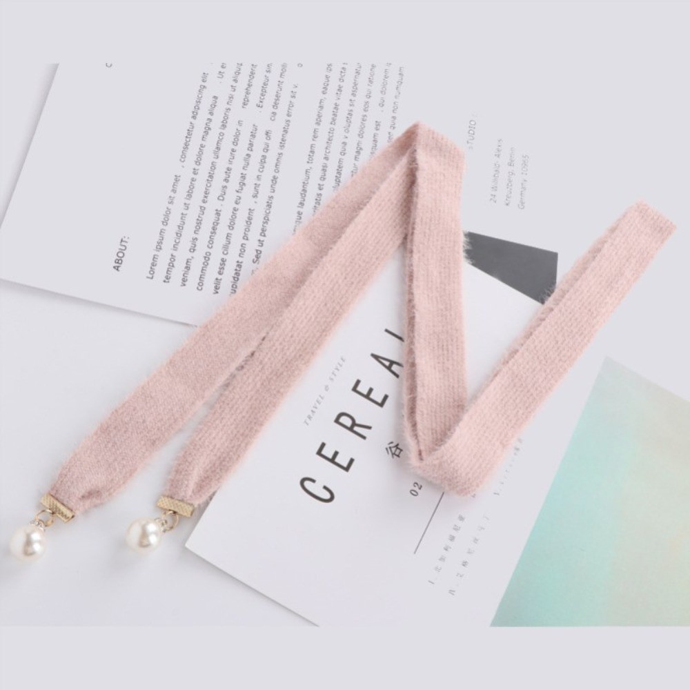 Women Knitted Beaded Belt Waistband Tie Ribbon Strap for Sweater Jumper Cardigan