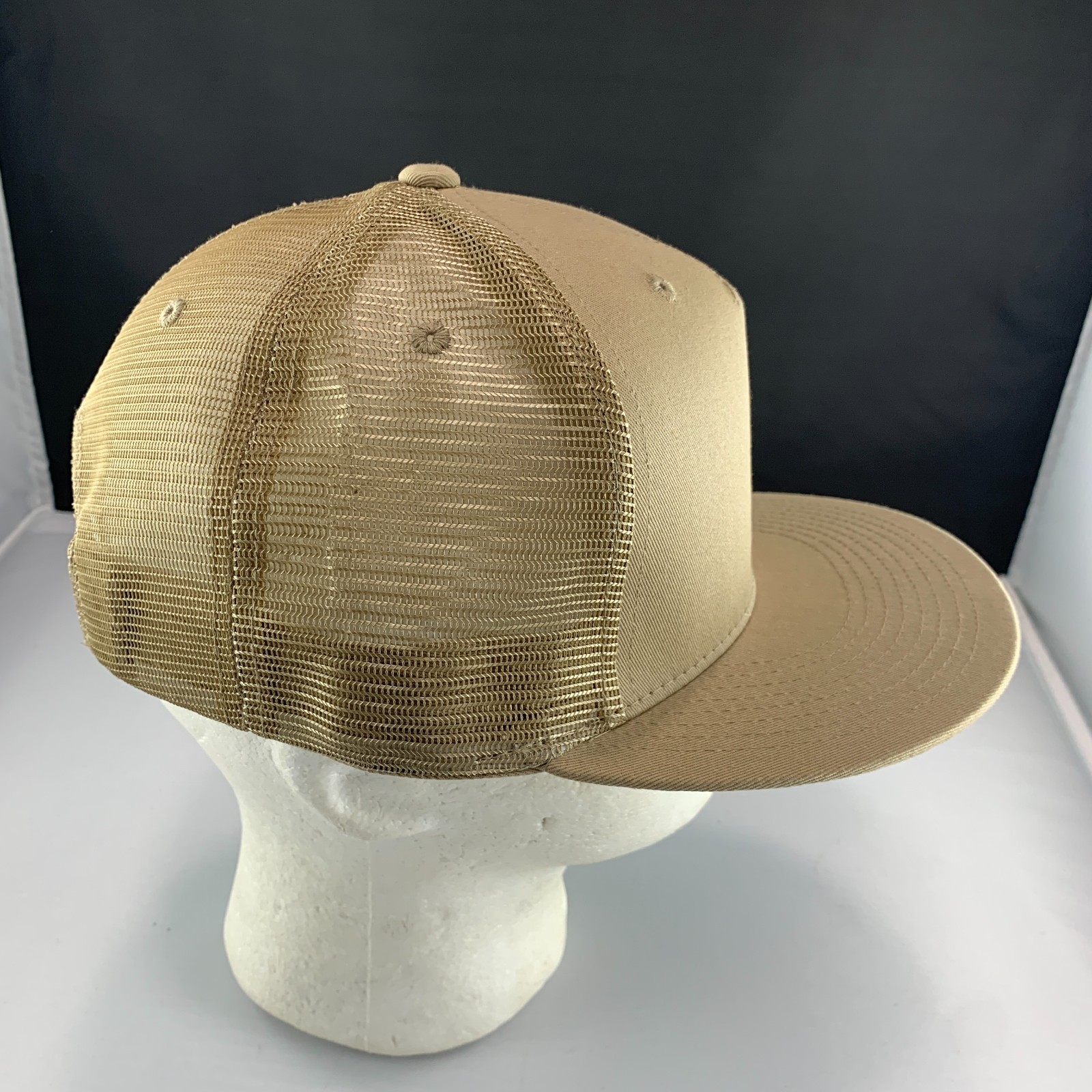 5 Panel Flat Bill Trucker Cap – Khaki (Decky 1040-KHA, New with Tags)