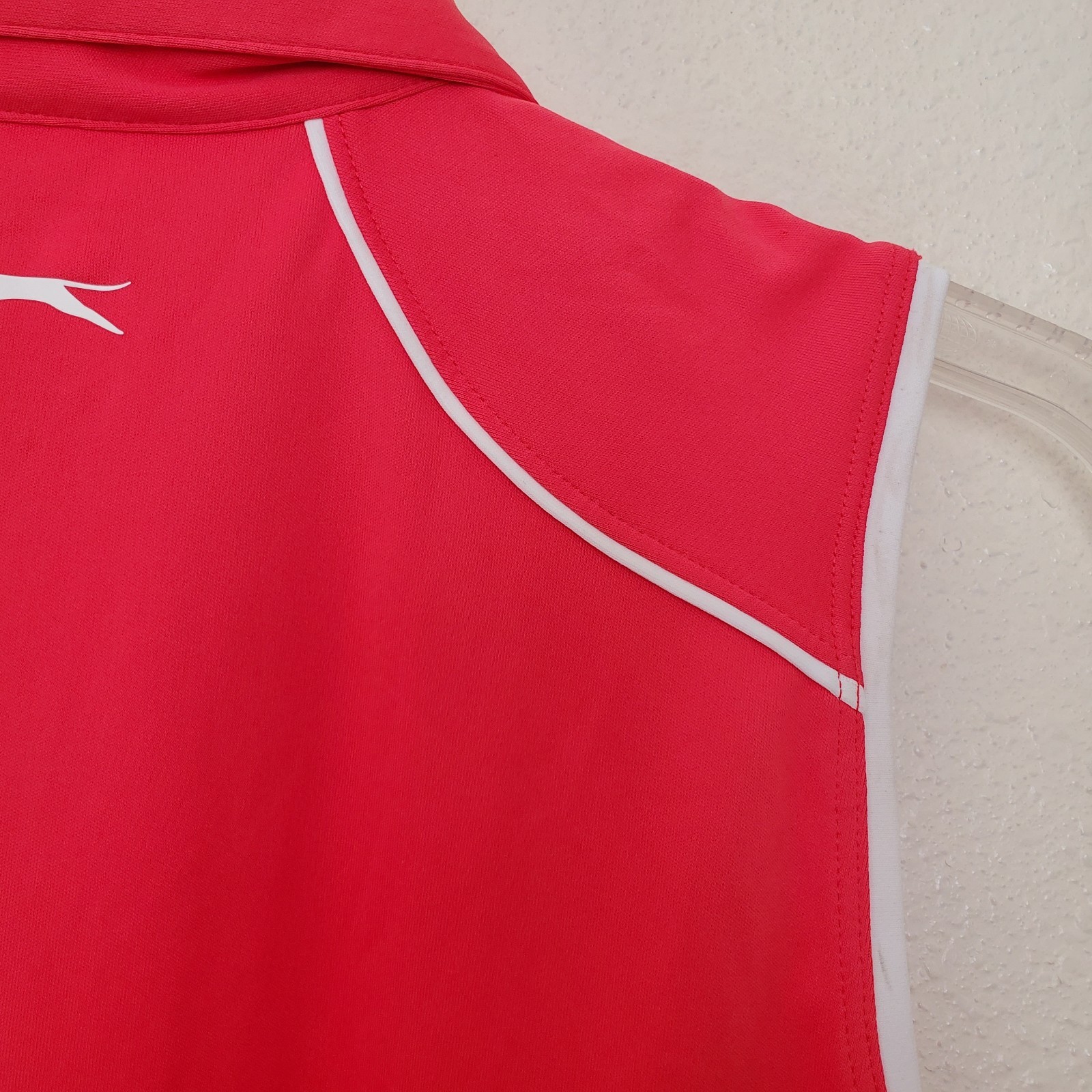 Slazenger Top Sleeveless 1/4 Zip Collared Solid Golf Activewear Top Orange Sz M