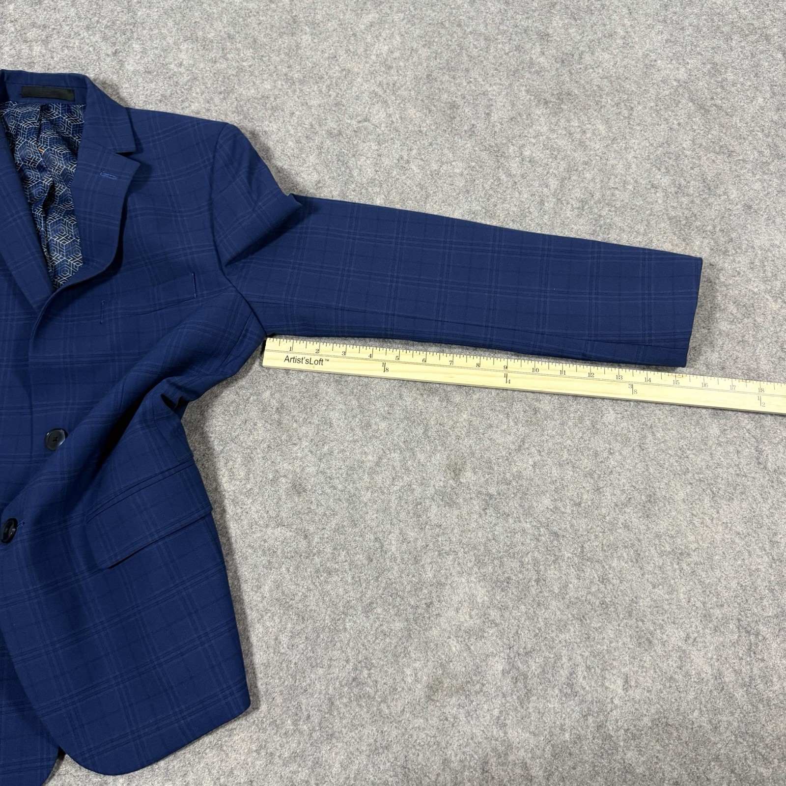 Tallia 2-Button Blazer Jacket Men’s Sz (Measurement See Picture) Blue Glen Check