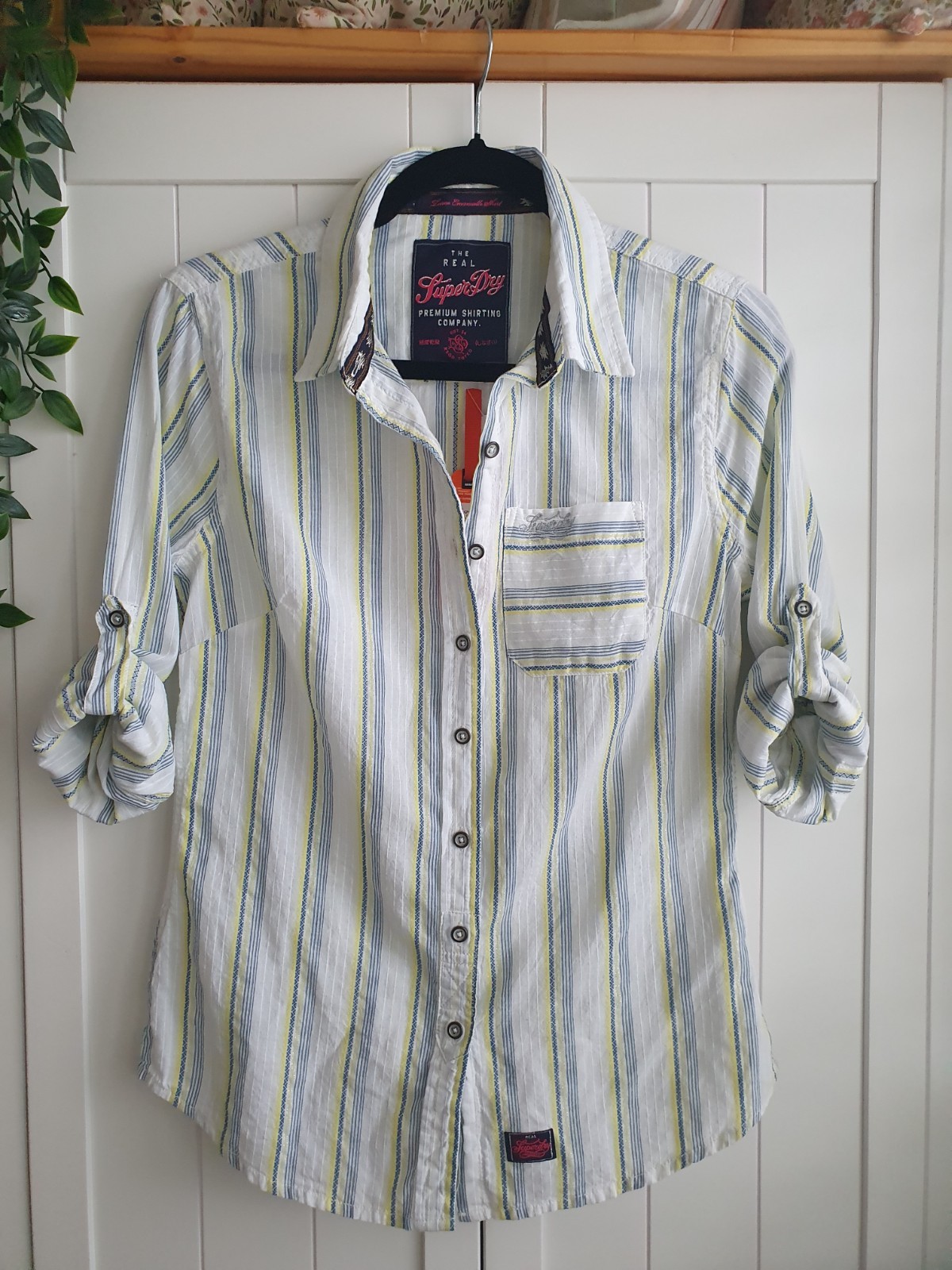 Superdry Striped Lurex Emanuelle Shirt, Women’s Size Small Brand New With Tags