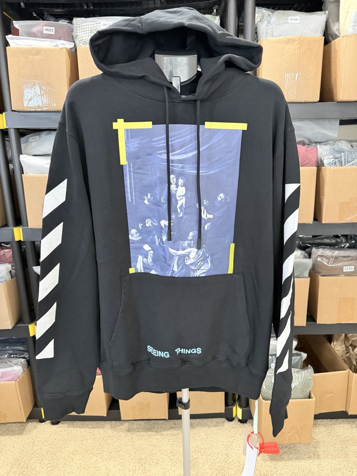Off White Virgil Abloh Seeing Things Caravaggio Hoodie Mens XL w COA Authentic!