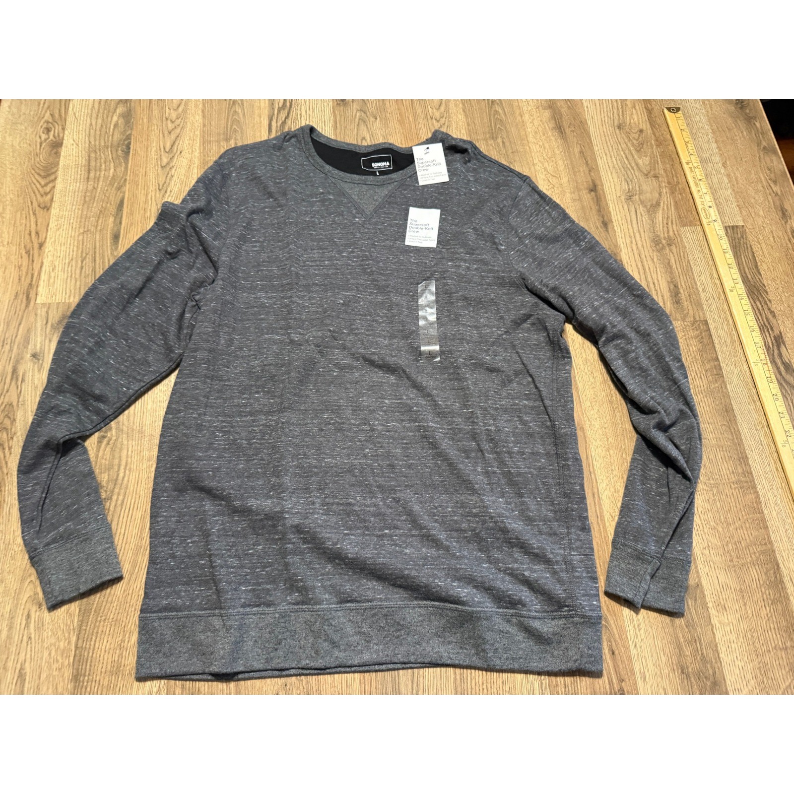 Sonoma Pullover Sweatshirt Mens Large Charcoal Grey Adult Supersoft Double Knit