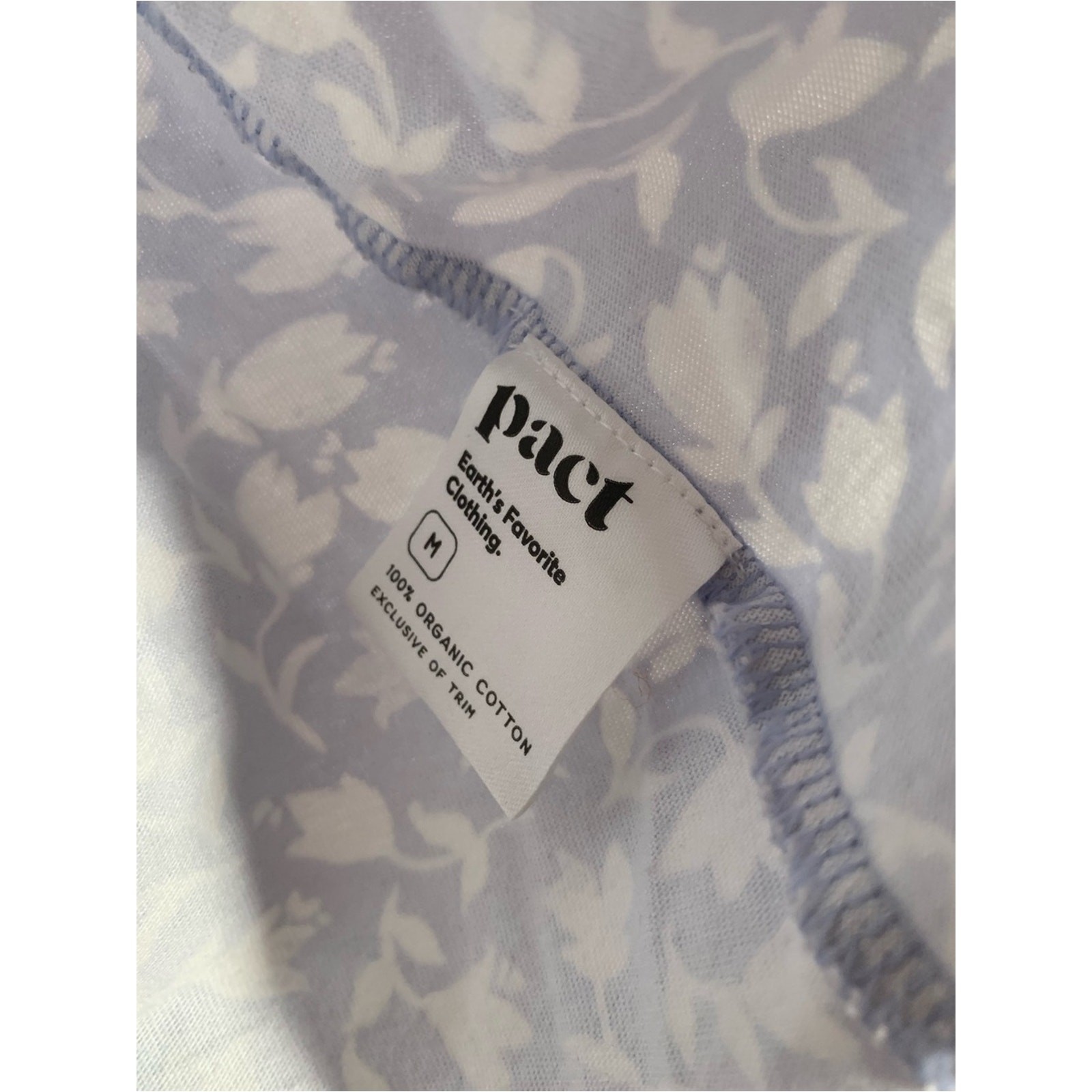 Pact Womens Staycation Tank Floral V-Neck Size M Organic Cotton Casual Vacation