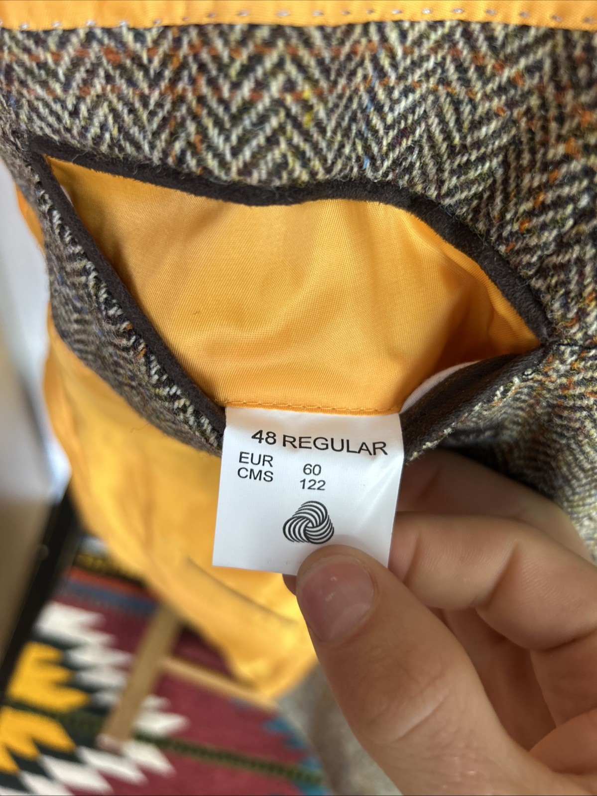 Harris Tweed (48R) TWEED Blazer Sport Jacket Windowpane Check Herringbone