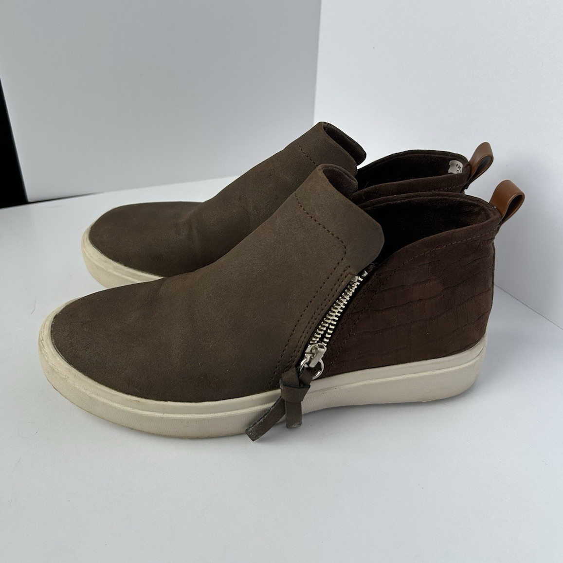 Dr. Scholl’s Brown Suede Ankle Bootie Sneaker, Comfortable Womens’ Shoes, US 6.5