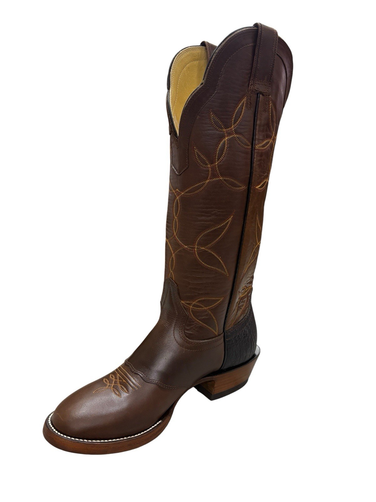 Hondo AT-5 Brown Horsebutt Finish Cowboy Boots FACTORY SECONDS