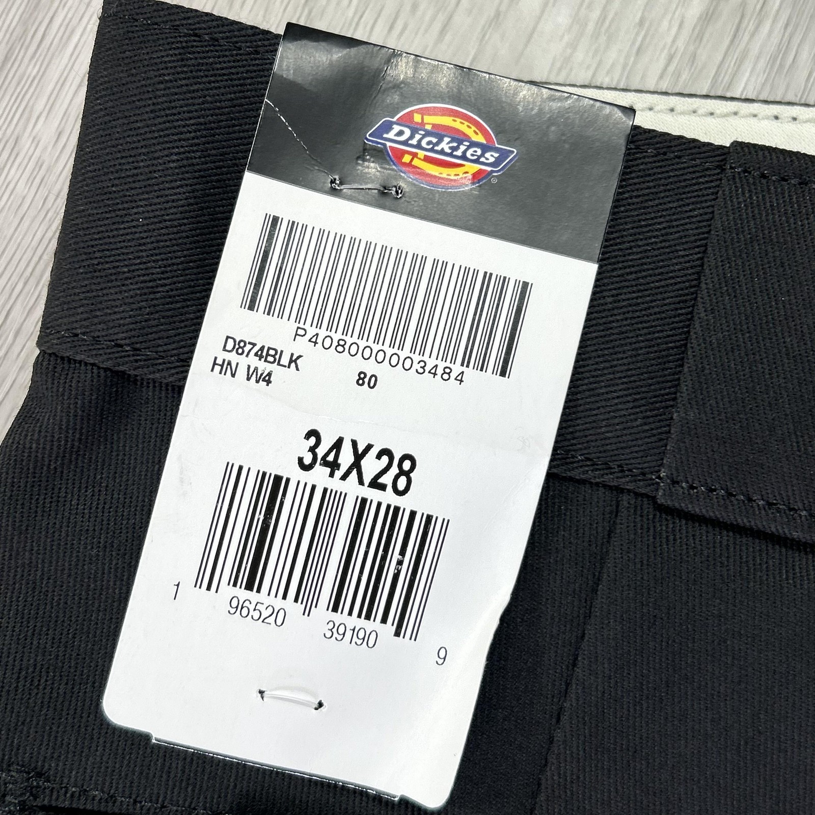 NEW Dickies 874 Original Work Pants Mens 34×28 Black Regular Fit Chino Workwear