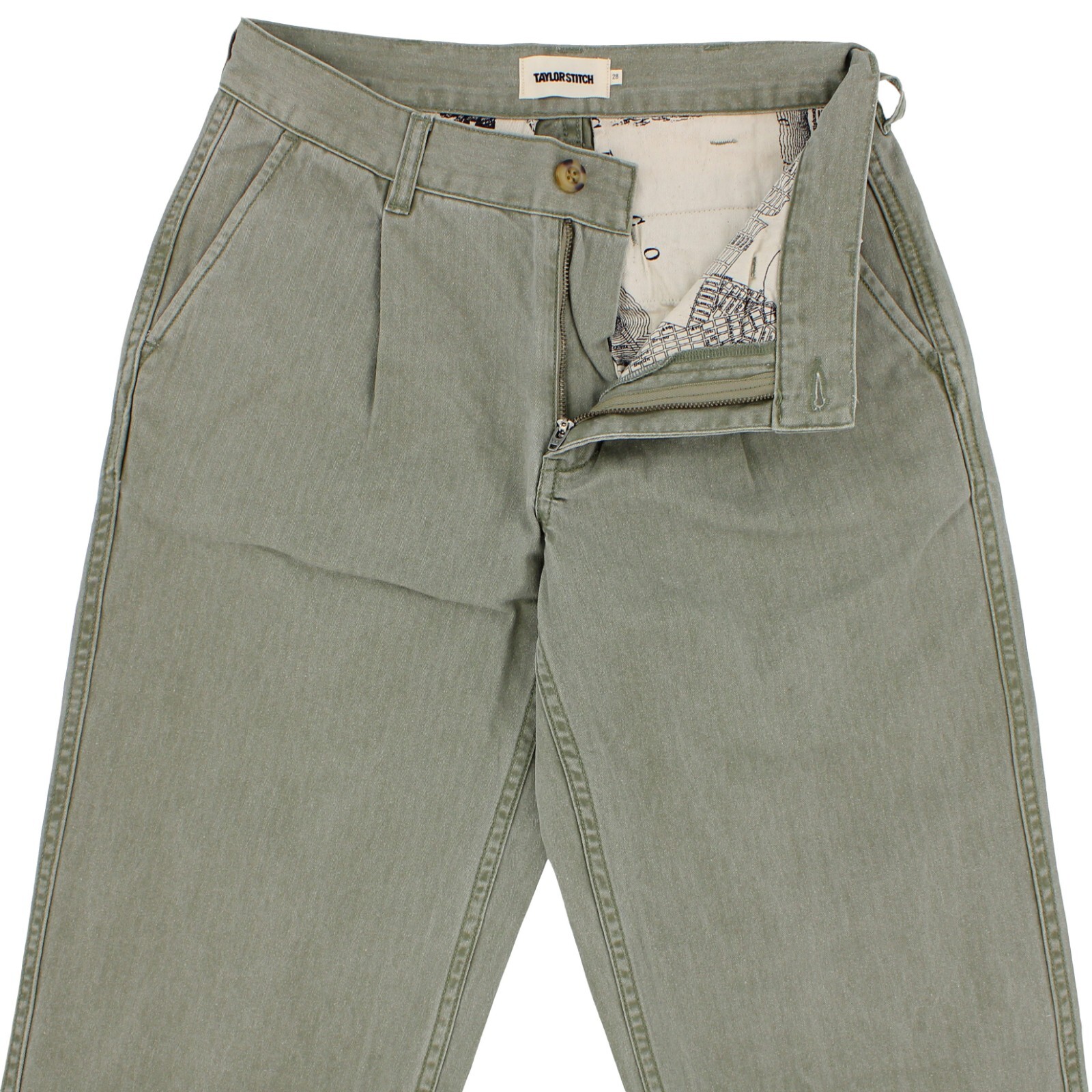 Taylor Stitch Men’s Matlow Pant Organic Cotton Single Pleat Front Straight Leg