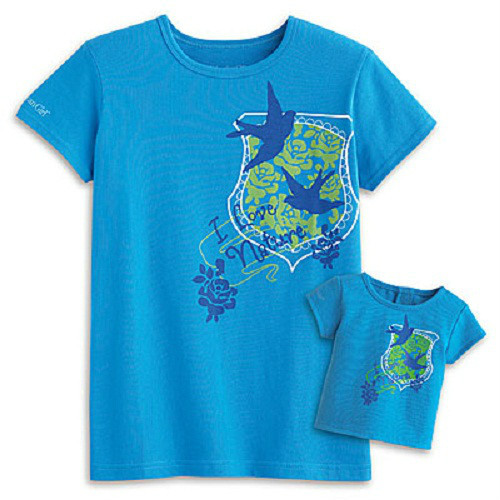 American Girl LANIE TEE SET for GIRL DOLL Red Blue Green White girls XS S M L XL