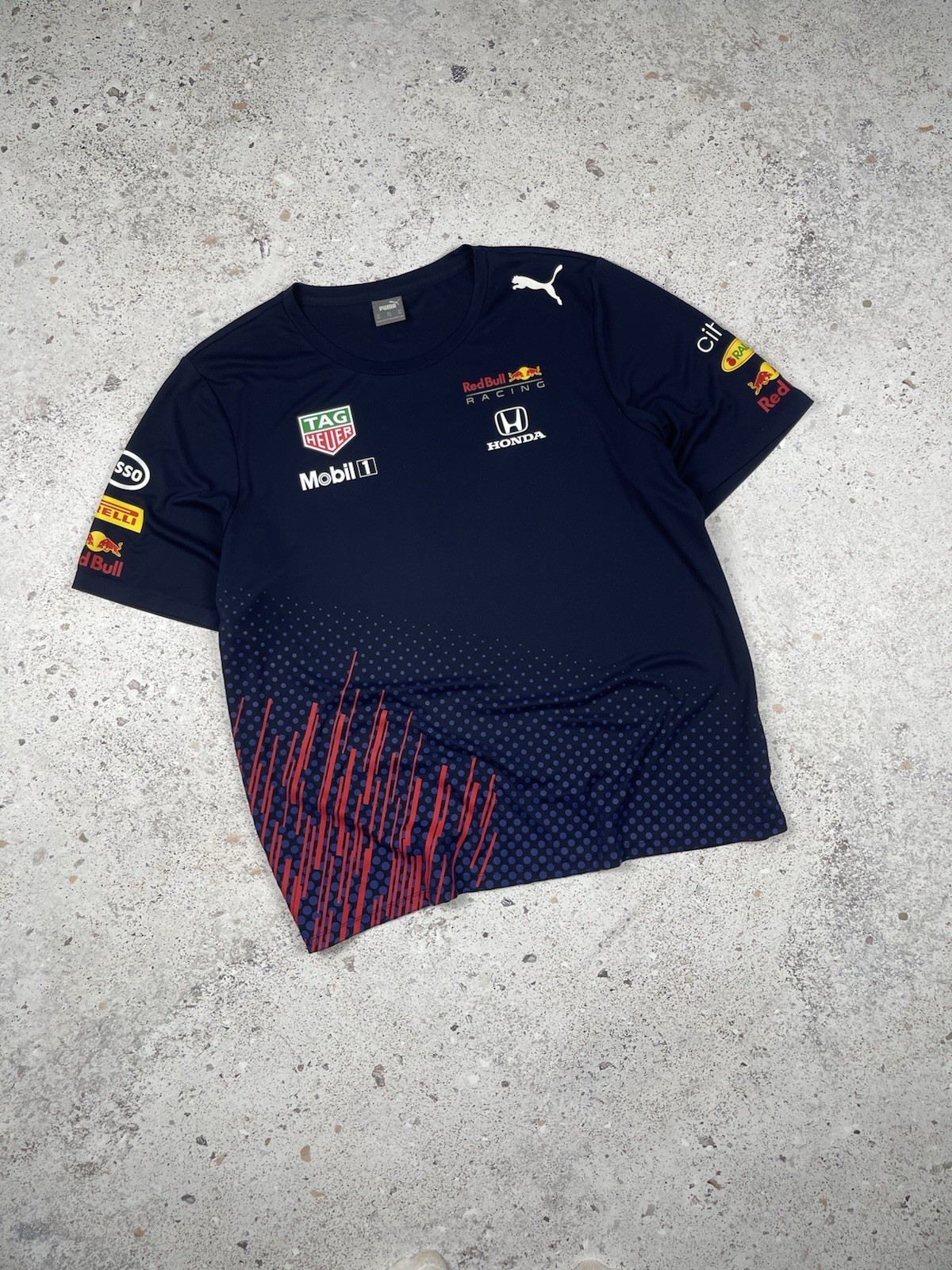 Puma Red Bull Racing Honda F1 Nascar Blue Shirt Mobil 1 size XXL