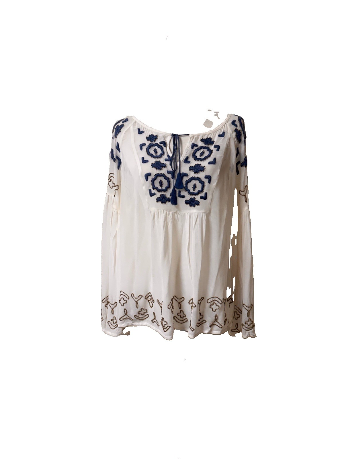 Anthropologie Vanessa Virginia boho whimsigoth bellsleeves peasant top sz 8