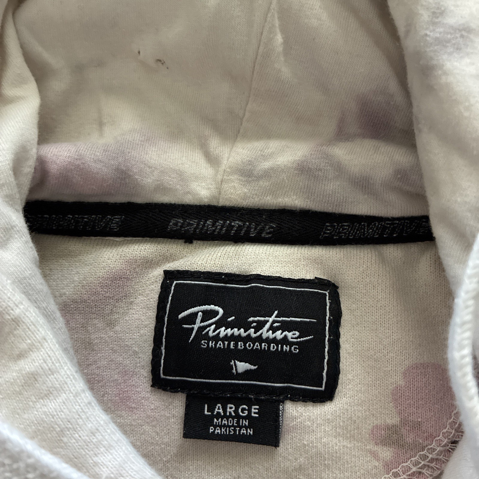 Primitive Skateboarding Cherry Blossom Floral Hoodie Mens Large Cream Sakura
