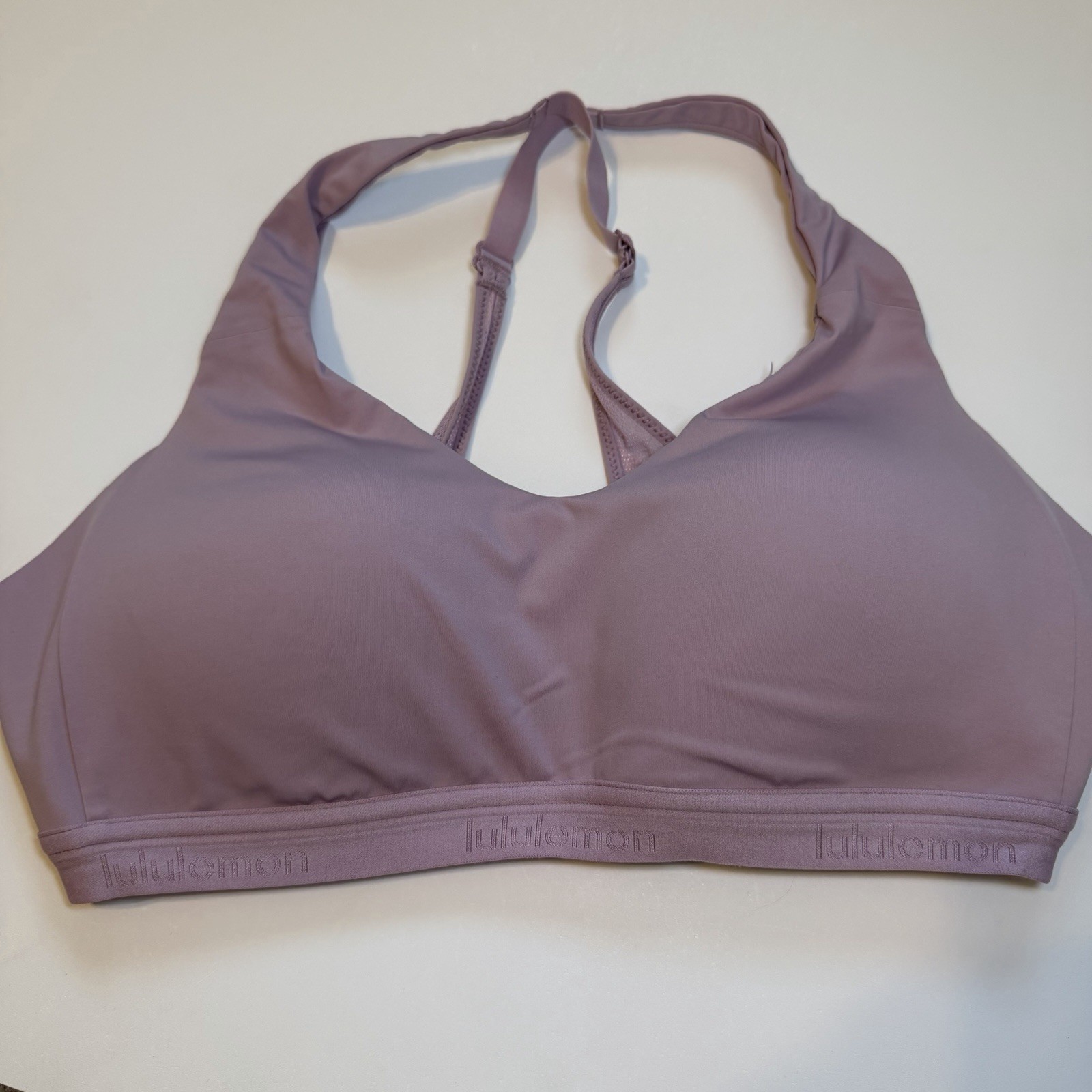 lululemon High Support Sports Bra 36C Purple Racerback Hook & Eye Adjust