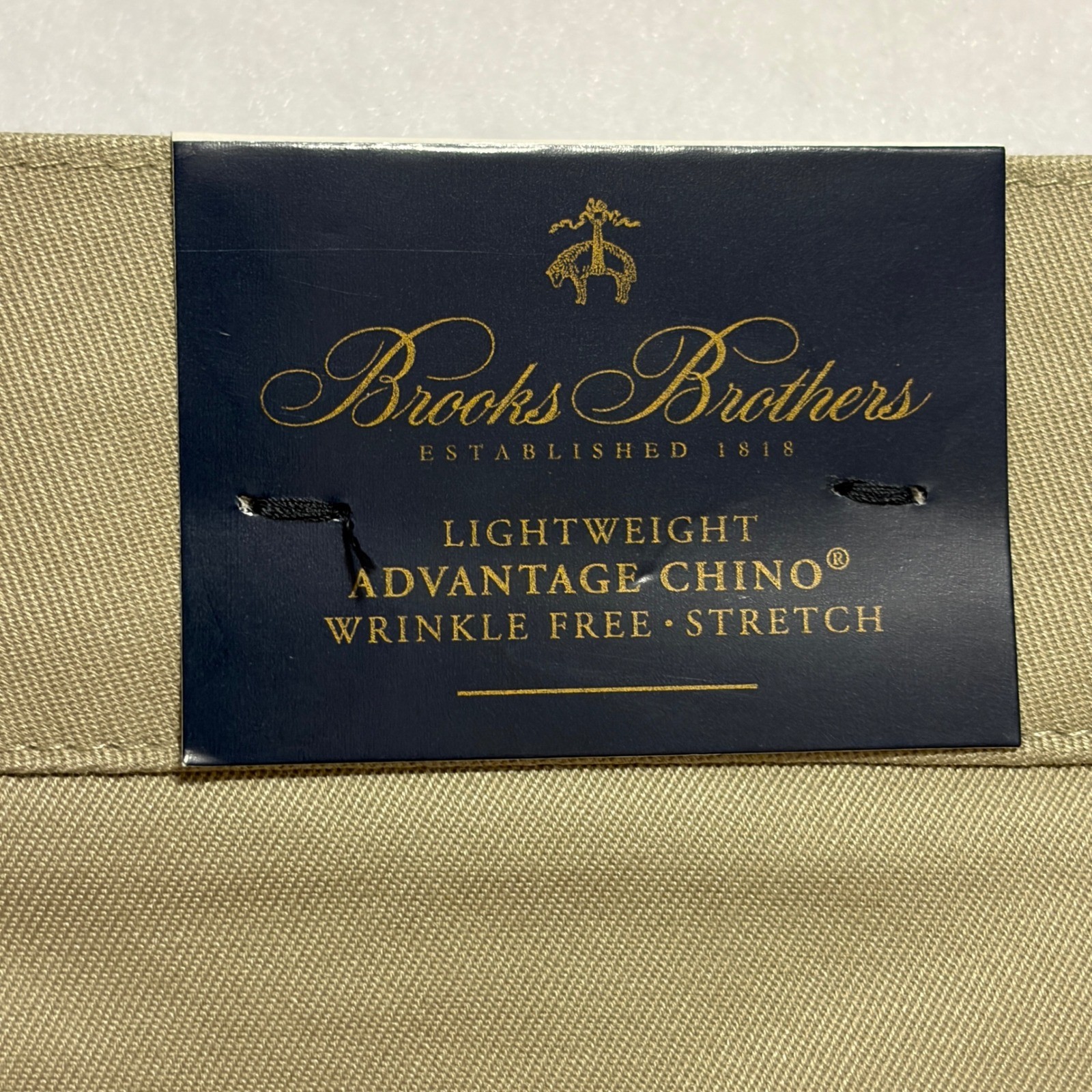 Brooks Brothers Mens Lightweight Advantage Chino Stretch Pants Khaki 33×30 NWT