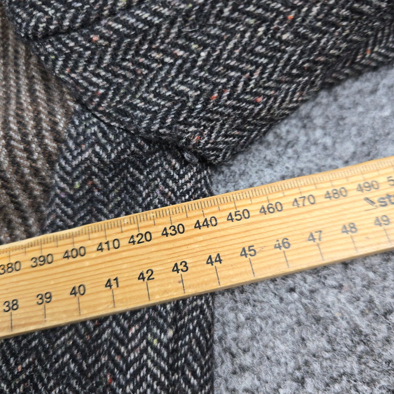 Armani Exchange Jacket Womens MEDIUM Grey Wool Viscose Herringbone Zip Front M
