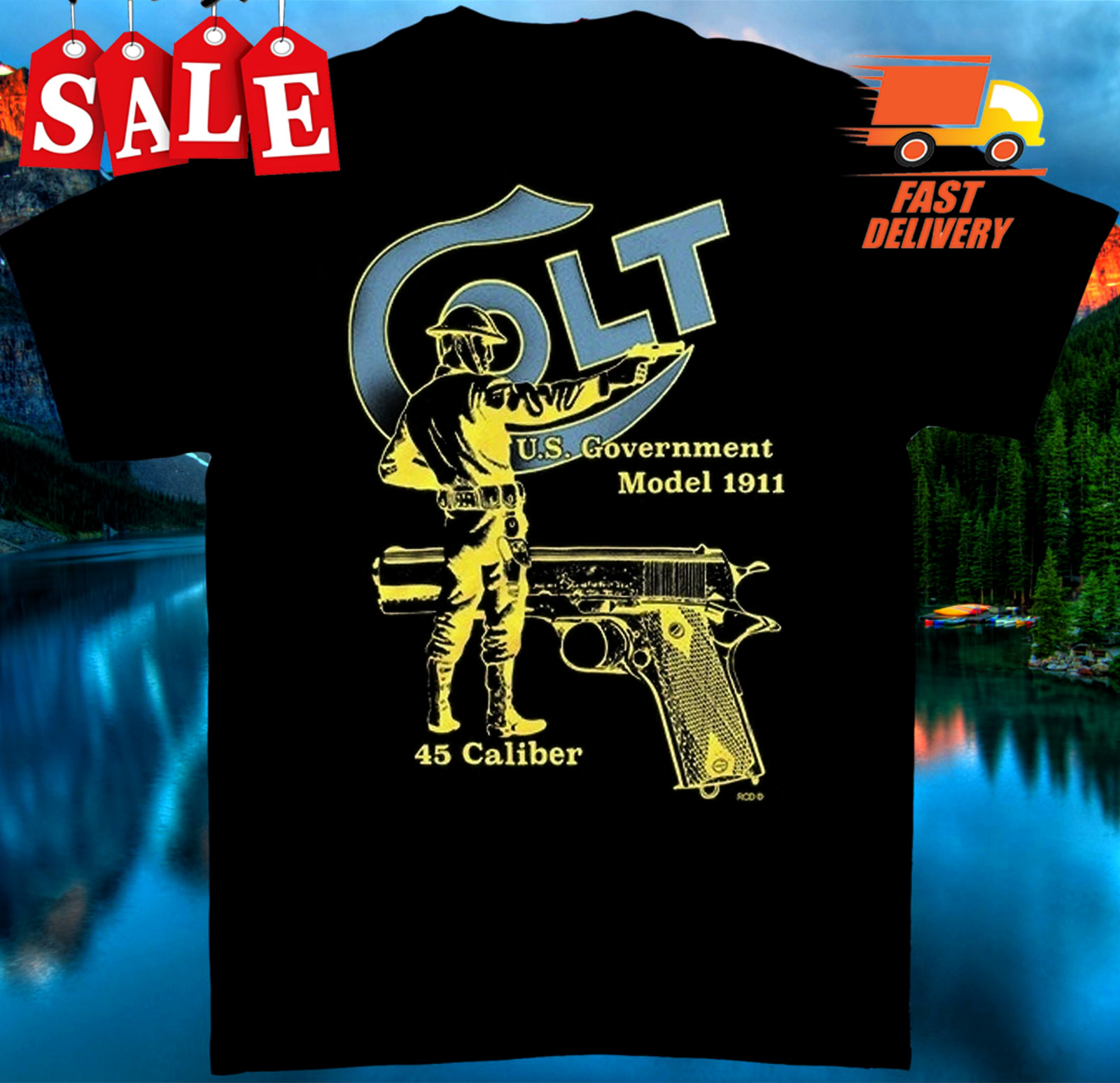 Colt Model 1911 45 Caliber T-Shirt FASTSHJPT798