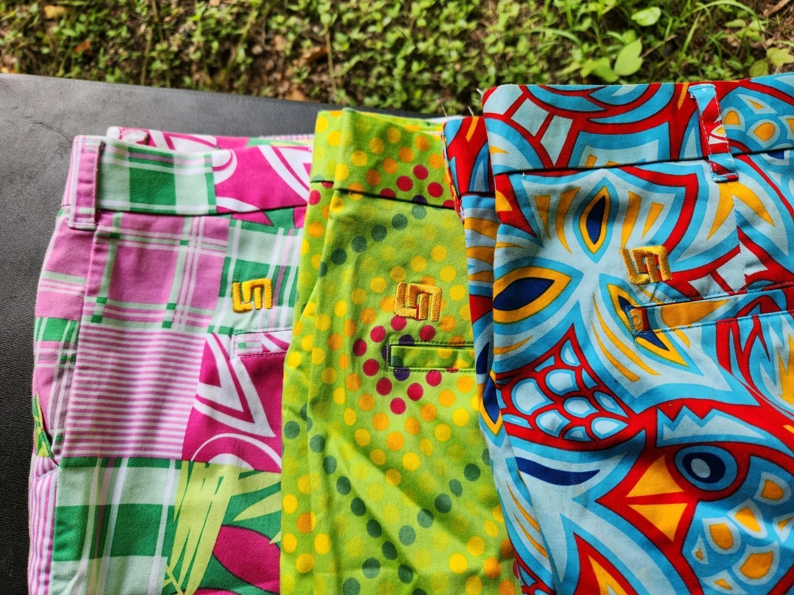 3 Pair Mens Loudmouth Golf Shorts Cotton/spandex Sz 38 All Of Them