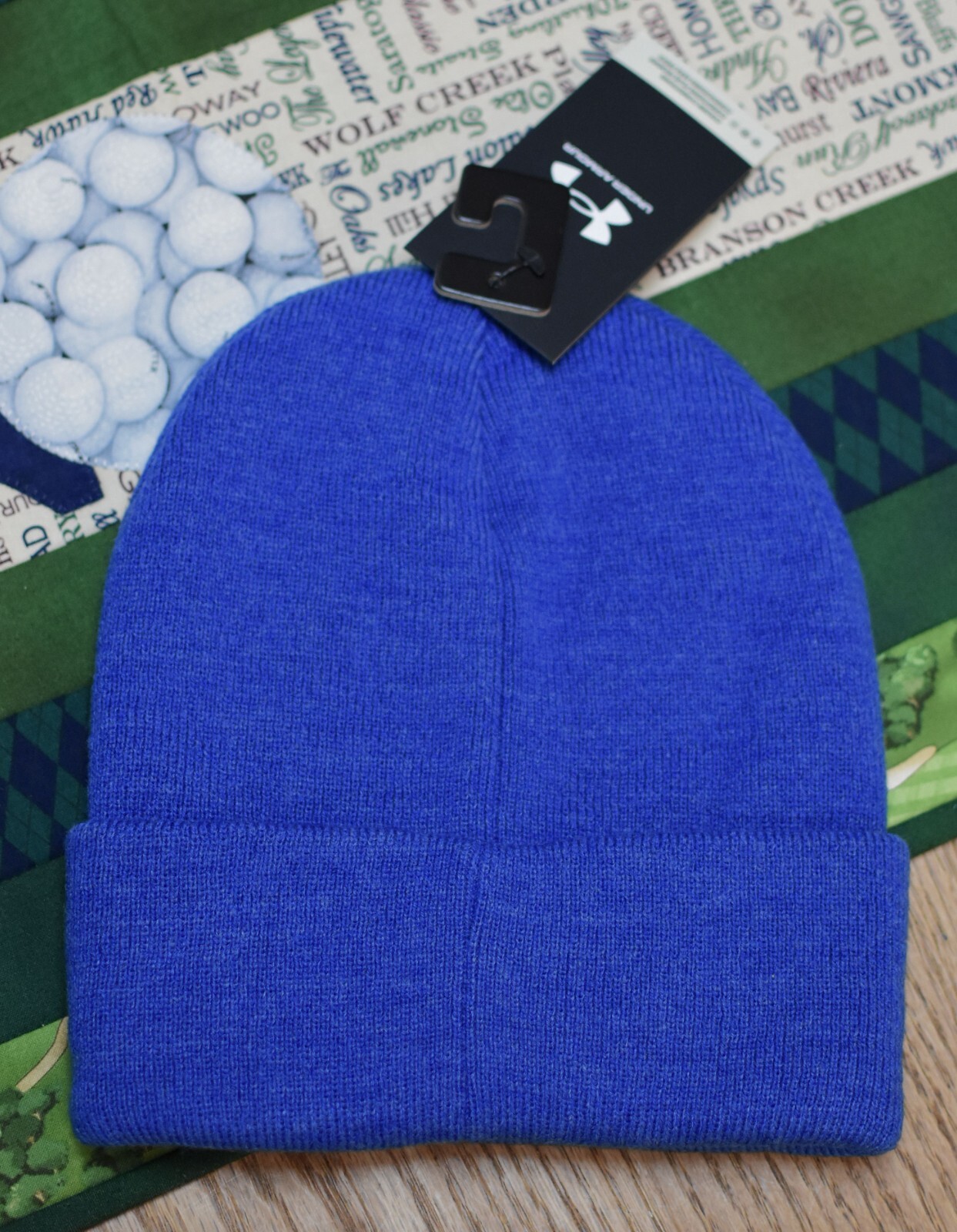 NWT UNDER ARMOUR “UA Halftime” Mens Cuffed Knit Beanie Hat-OSFM @$25 TECH BLUE