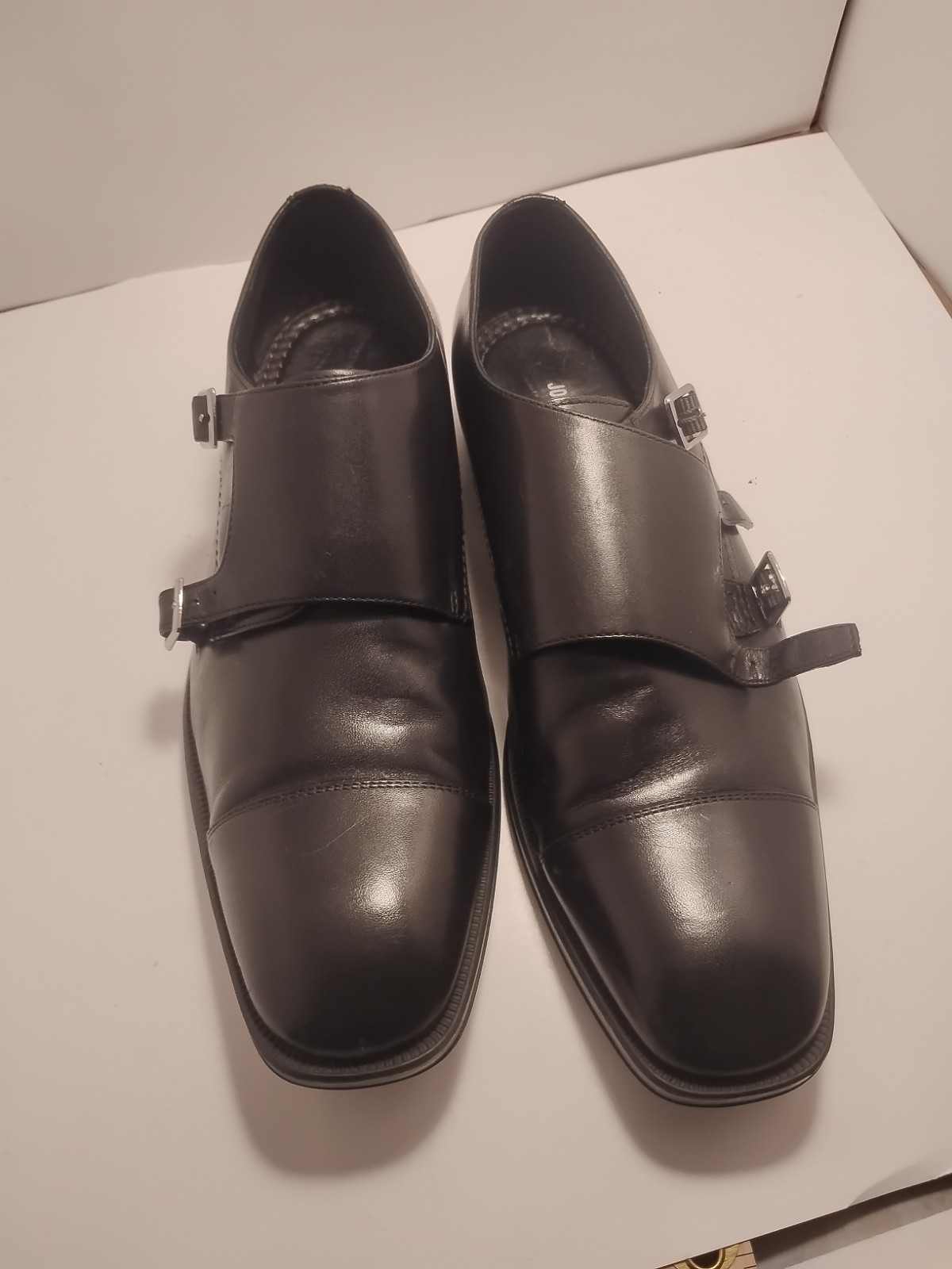 Vintage Birchett Double Monk Straps johnston murphy shoes Black Calfskin 9 1/2