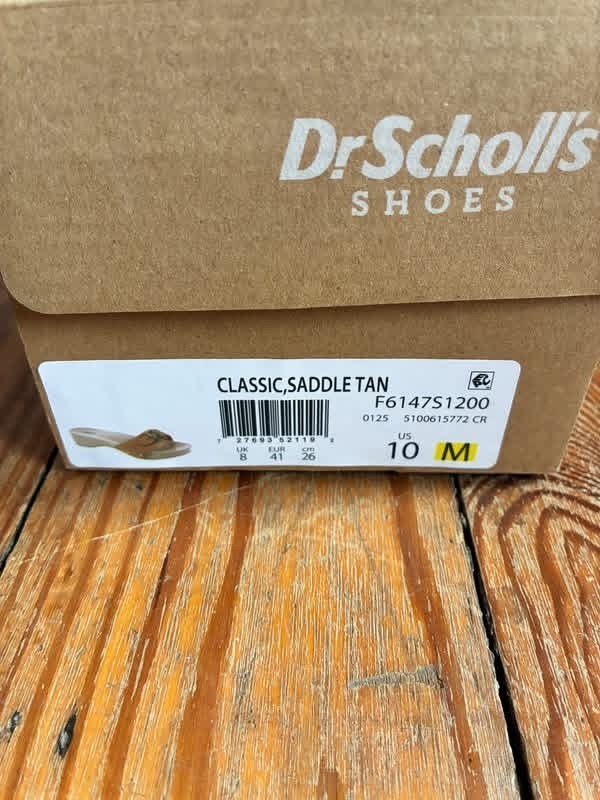 Dr. Scholls The Original Wooden Sandals Size 10 Tan Classic New