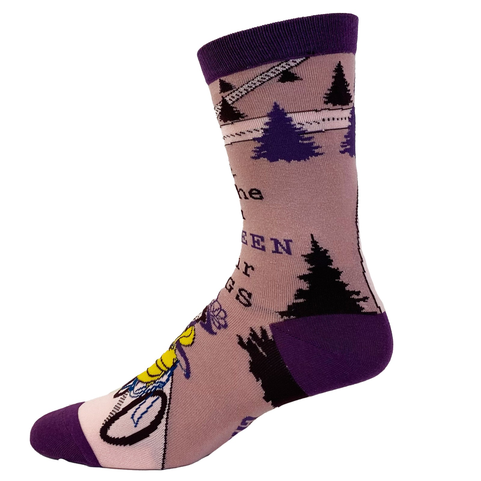 Women’s Put The Fun Between Your Logs Socks Funny Bicycle Biking Graphic Novelty