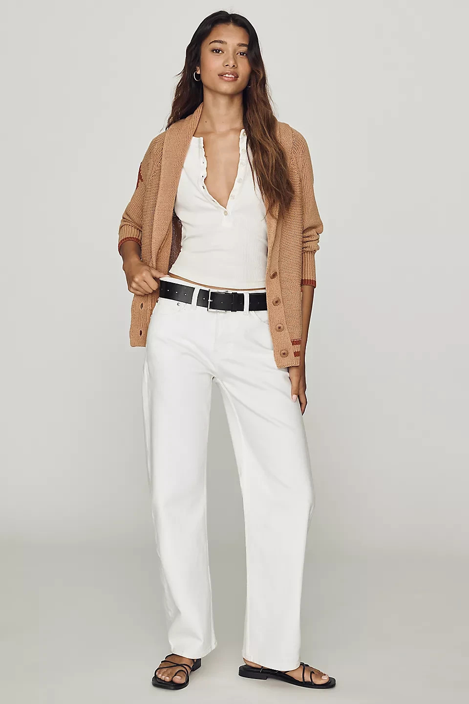 Anthropologie – Maeve Shawl Collar American Flag Cardigan Sweater