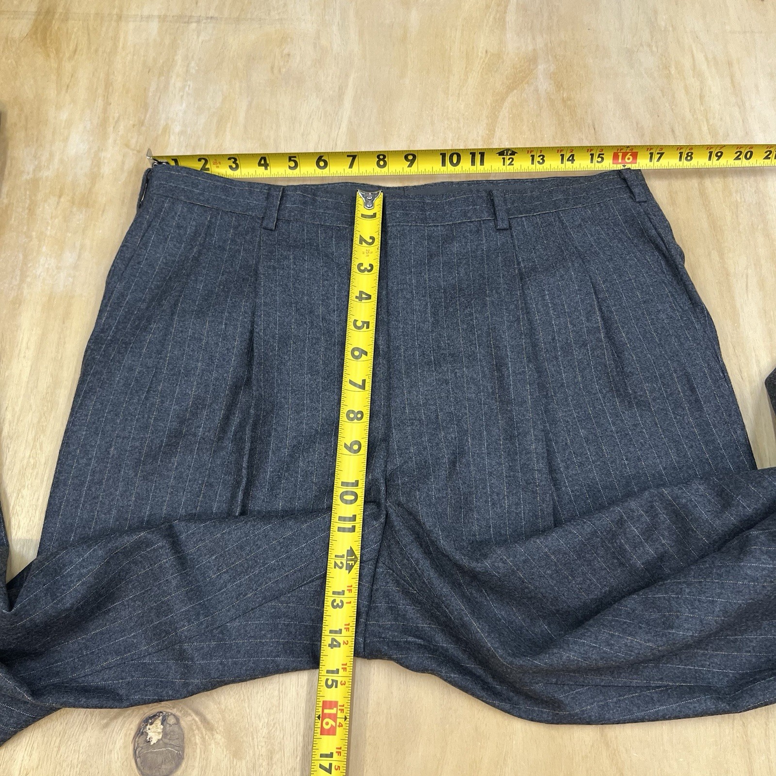 Custom Ermenegildo Zegna Suit 40S Short Cuffed Pleated 32×30 Gray/Orange Flannel