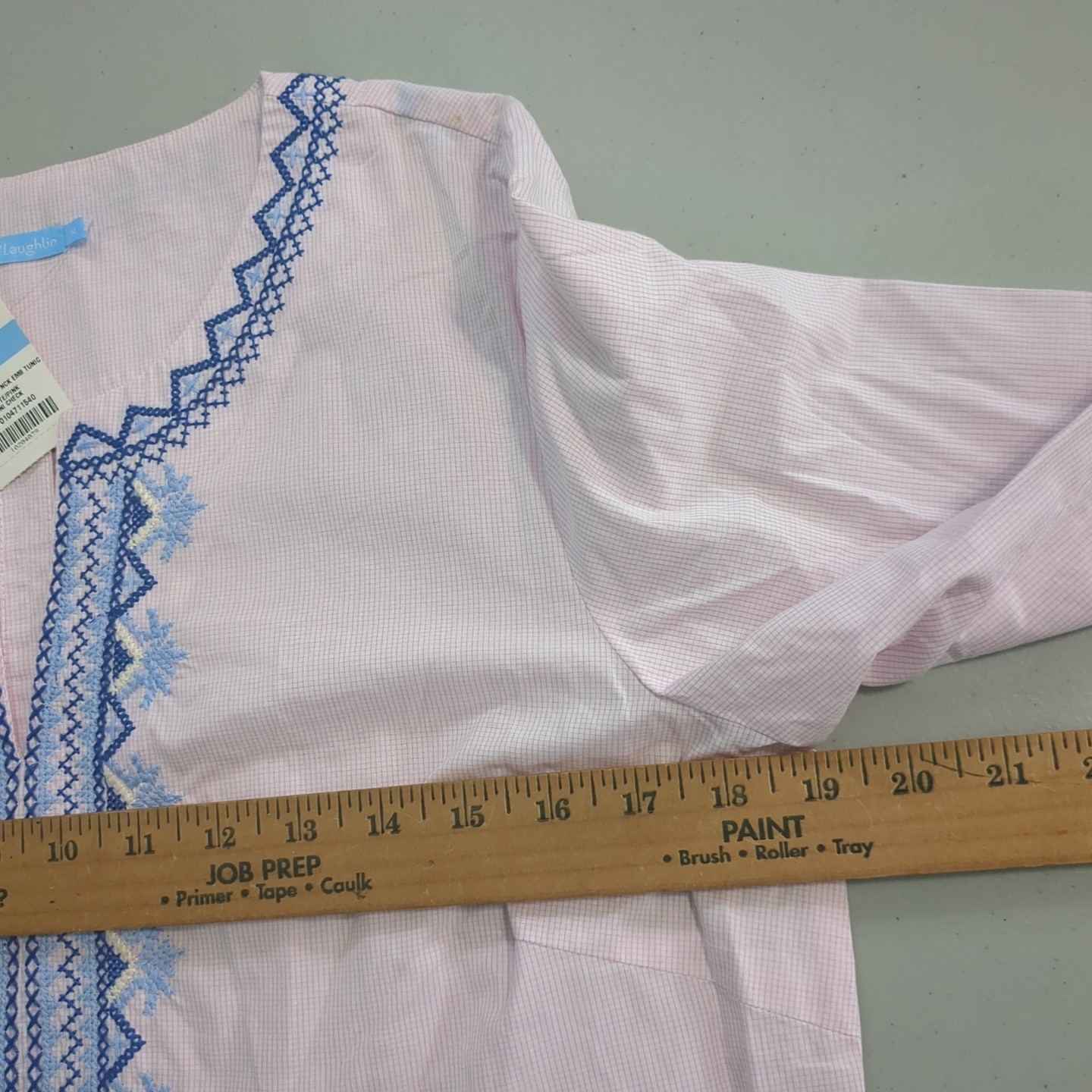 J. McLaughlin Fremont embroidered pink Window Pane Tunic new with tags medium