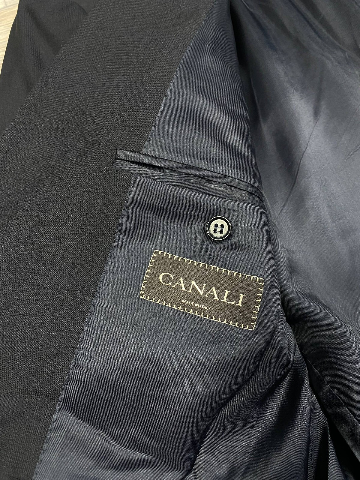 Canali Mens Blazer Muslin Wool Viscose Black Check UK 54 two button