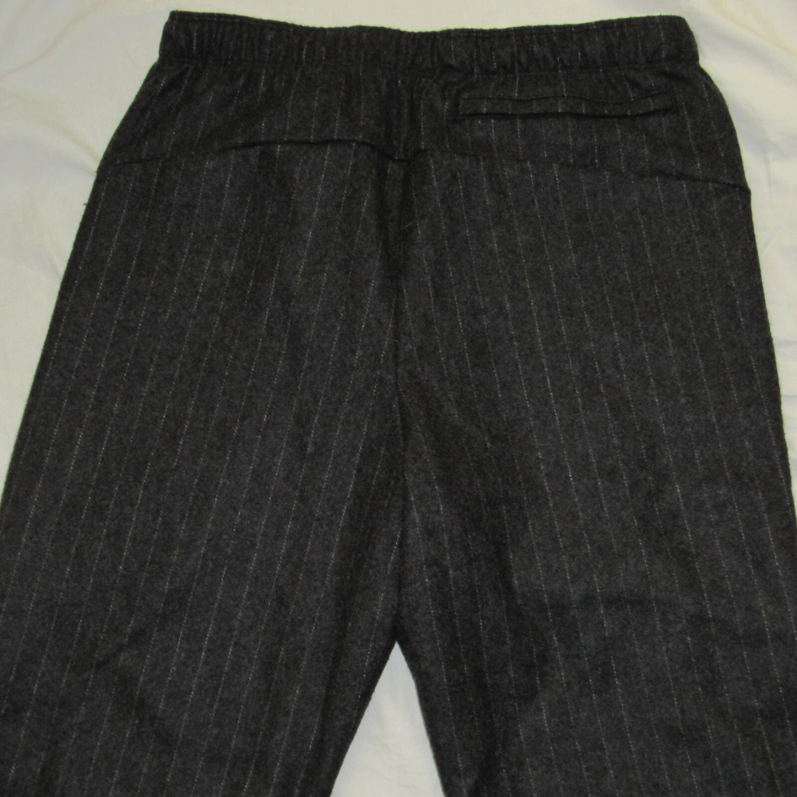 Paskho 100% Wool Gray Pinstripe High Rise Dapper Trouser Pants Mens Size XS