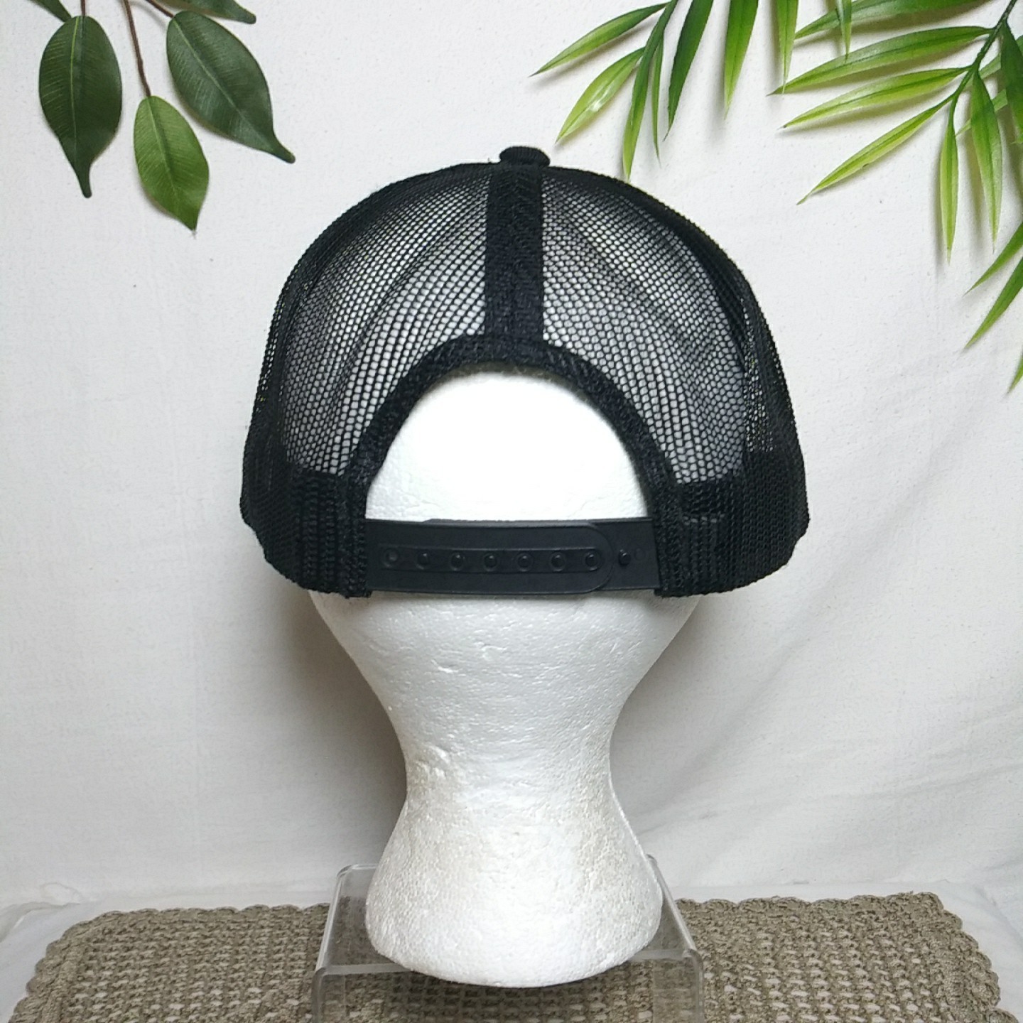 Decky Snapback Hat Patriot Paramotor Mesh Back Black Flat Bill