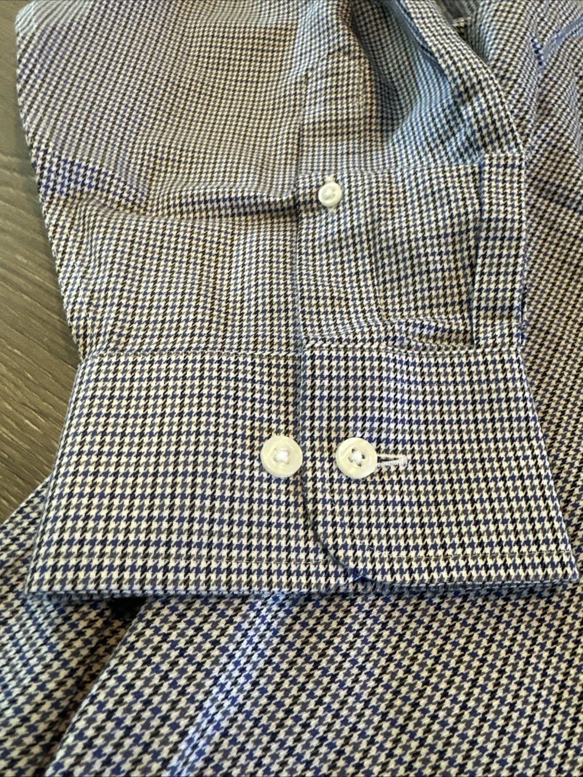 Roundtree Yorke Gold Label Men’s Shirt Size 18.5 34-35 Grey Blue Generation