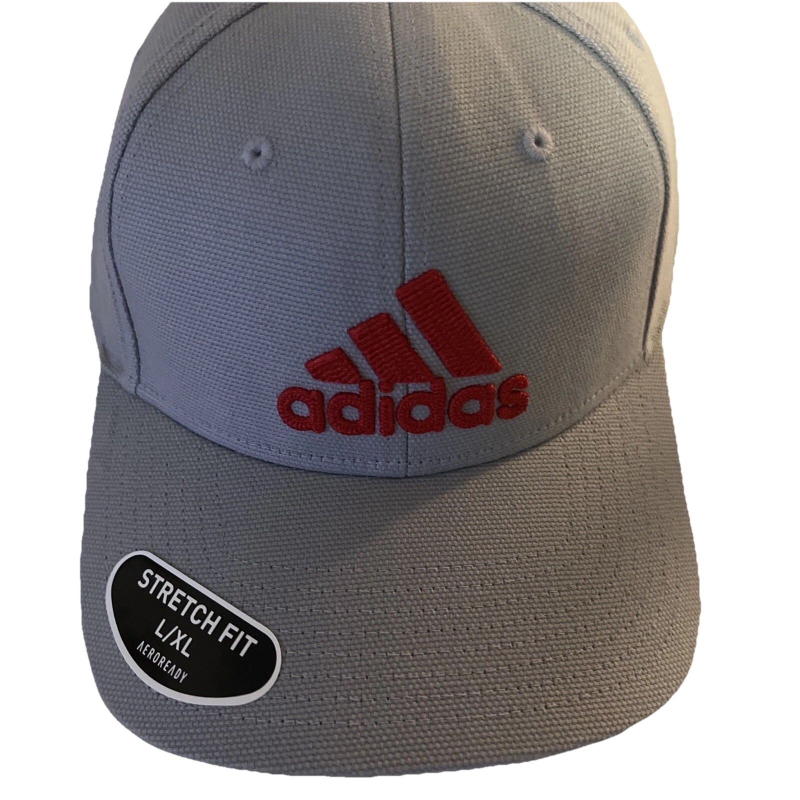 Adidas Men’s Producer Stretch Fit Size L/XL Large X-Large Silver Grey Red NWT