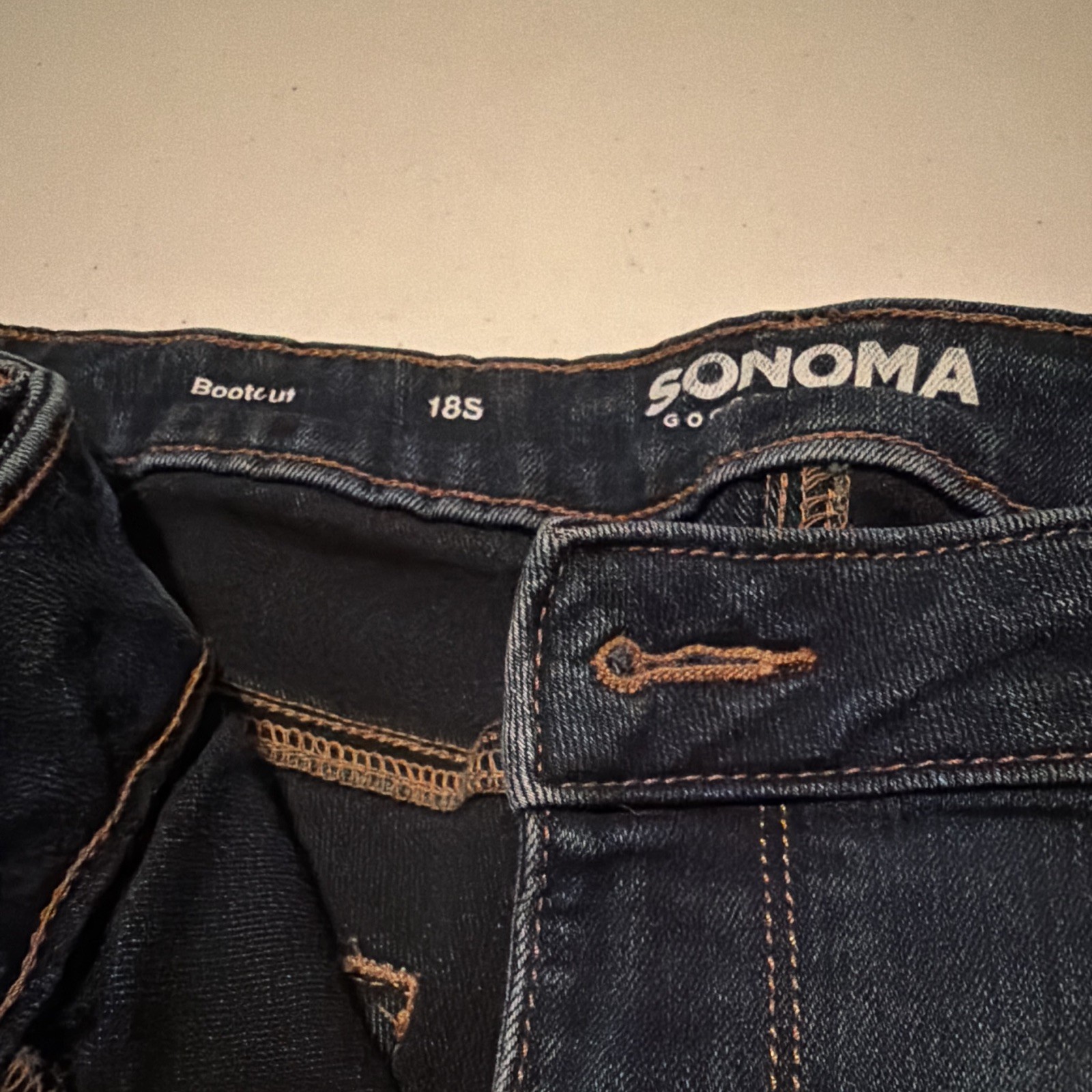 Sonoma Goods for Life Women’s Bootcut Dark Wash Blue Denim Jeans Petite 18S