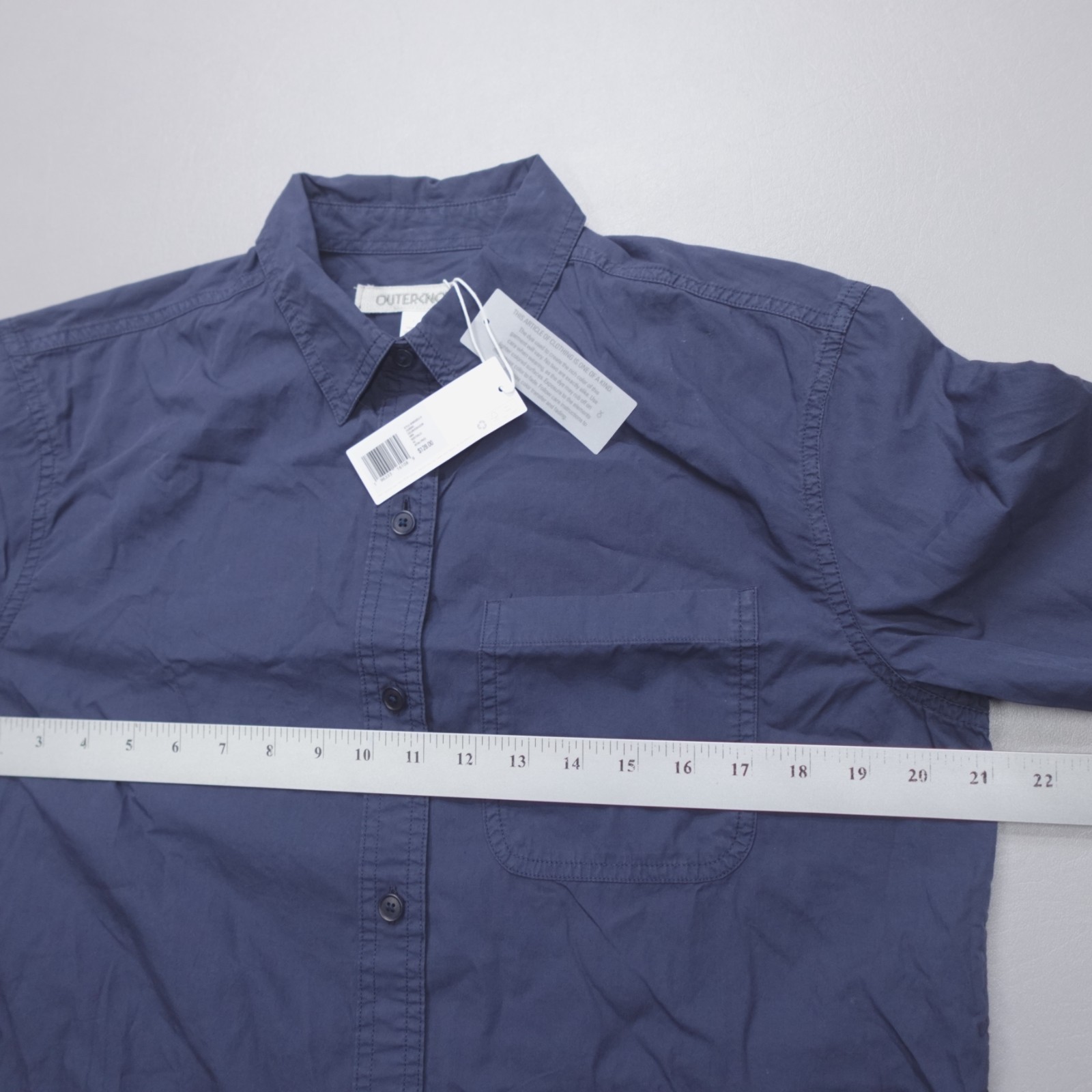 Outerknown The Weekend Shirt MRN Blue Organic Cotton Oversized Women’s Size XS