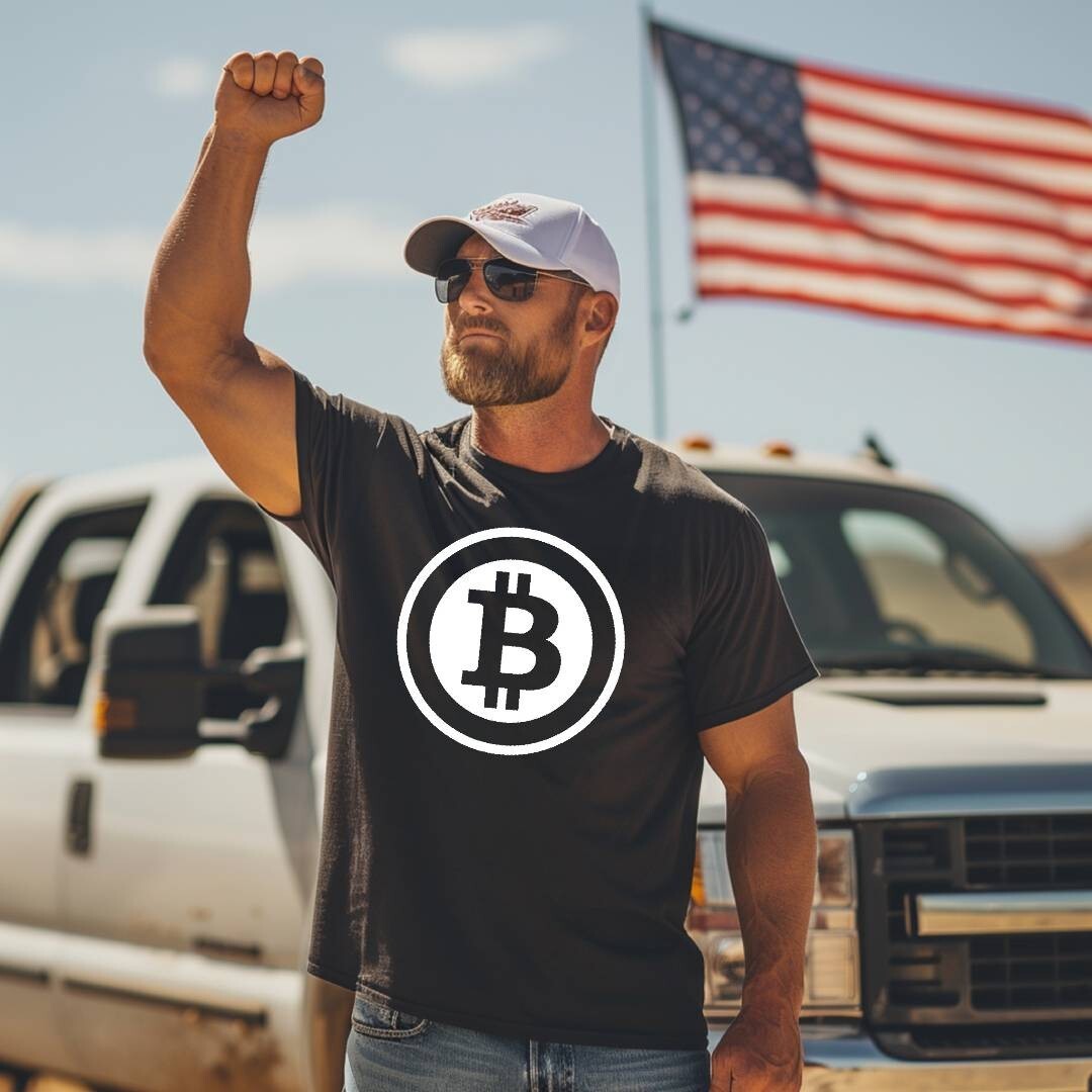 Bitcoin Logo Crypto Symbol Tshirt Cryptocurrency Tee Print DTF T-Shirt S/5XL