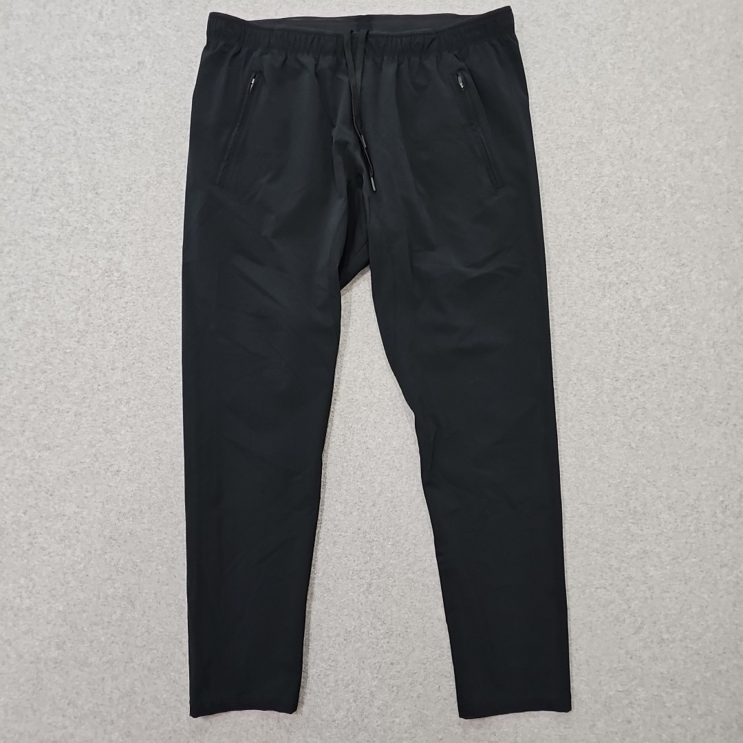 Paskho Pants Women’s Sz L Black Zip Front Pockets Taper Leg Windpant Athleisure